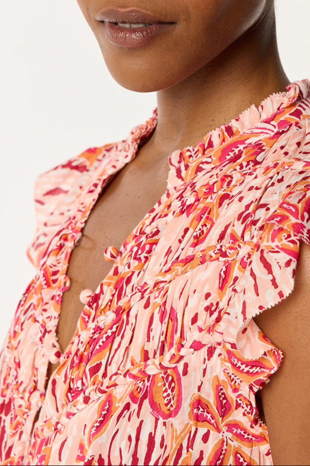 Mini Dress Callie - Pink Exotic Forest - Poupette St Barth