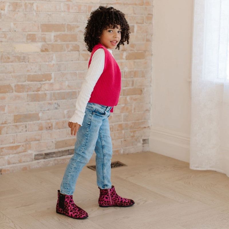 Miss Mollie Boot in Pink Leopard - Kids - Yosi Samra  - Kids' Boots
