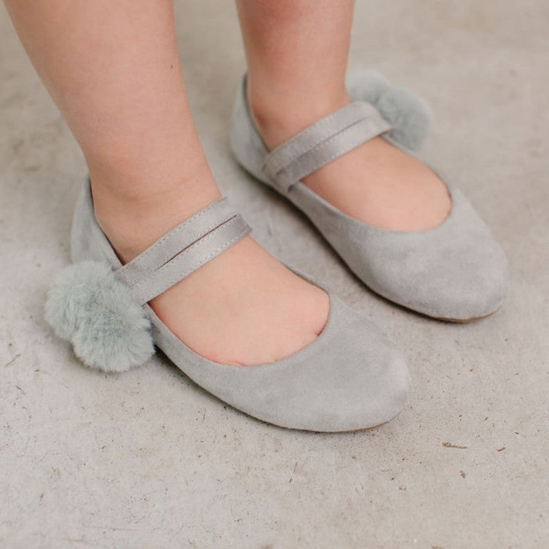 Miss Sandie Mary Jane Ballet Flat in Stone Grey - Kids - Yosi Samra  - Kids' Flats