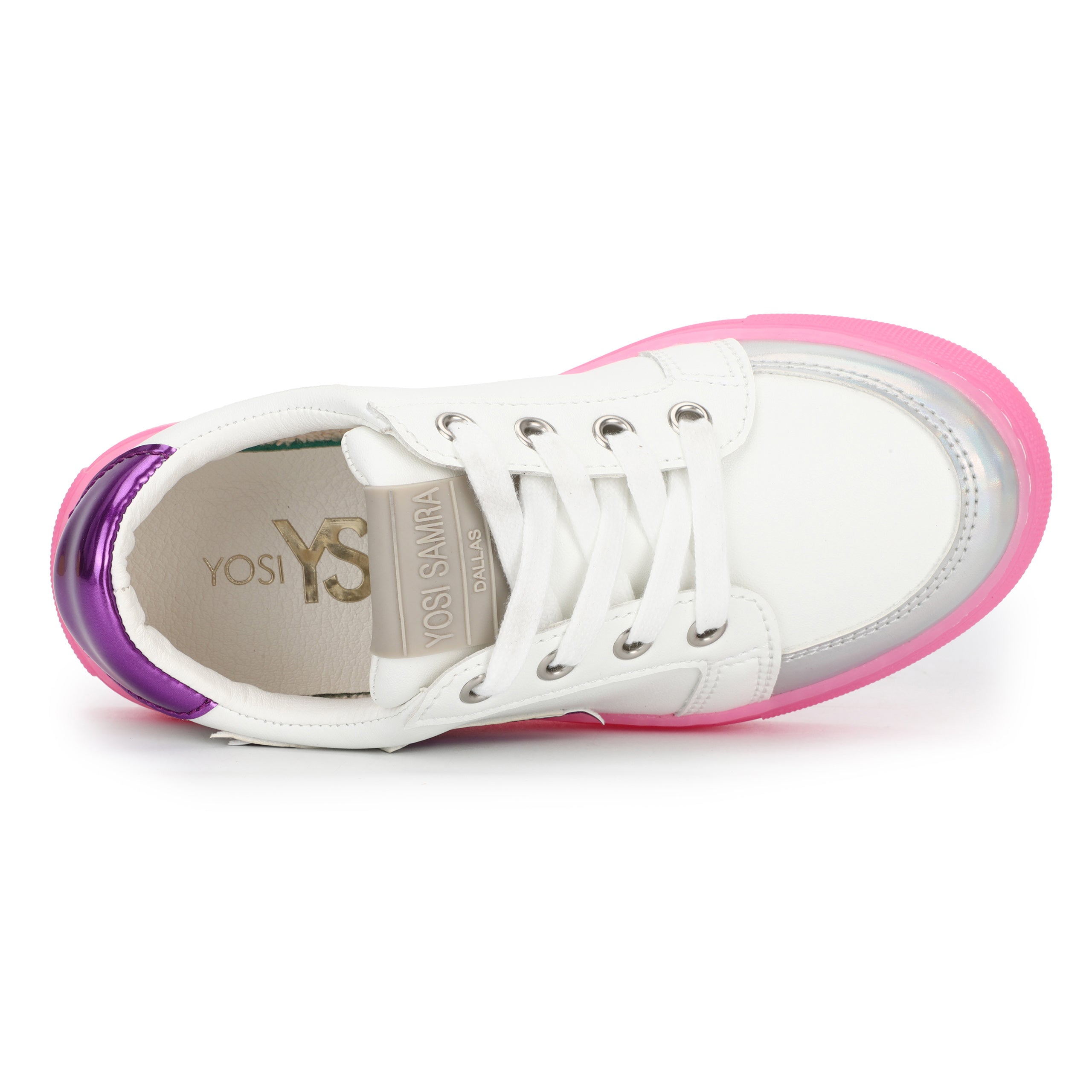 Miss Bolt Sneaker in Purple & Neon Pink - Kids - Yosi Samra  - Kids' Sneakers