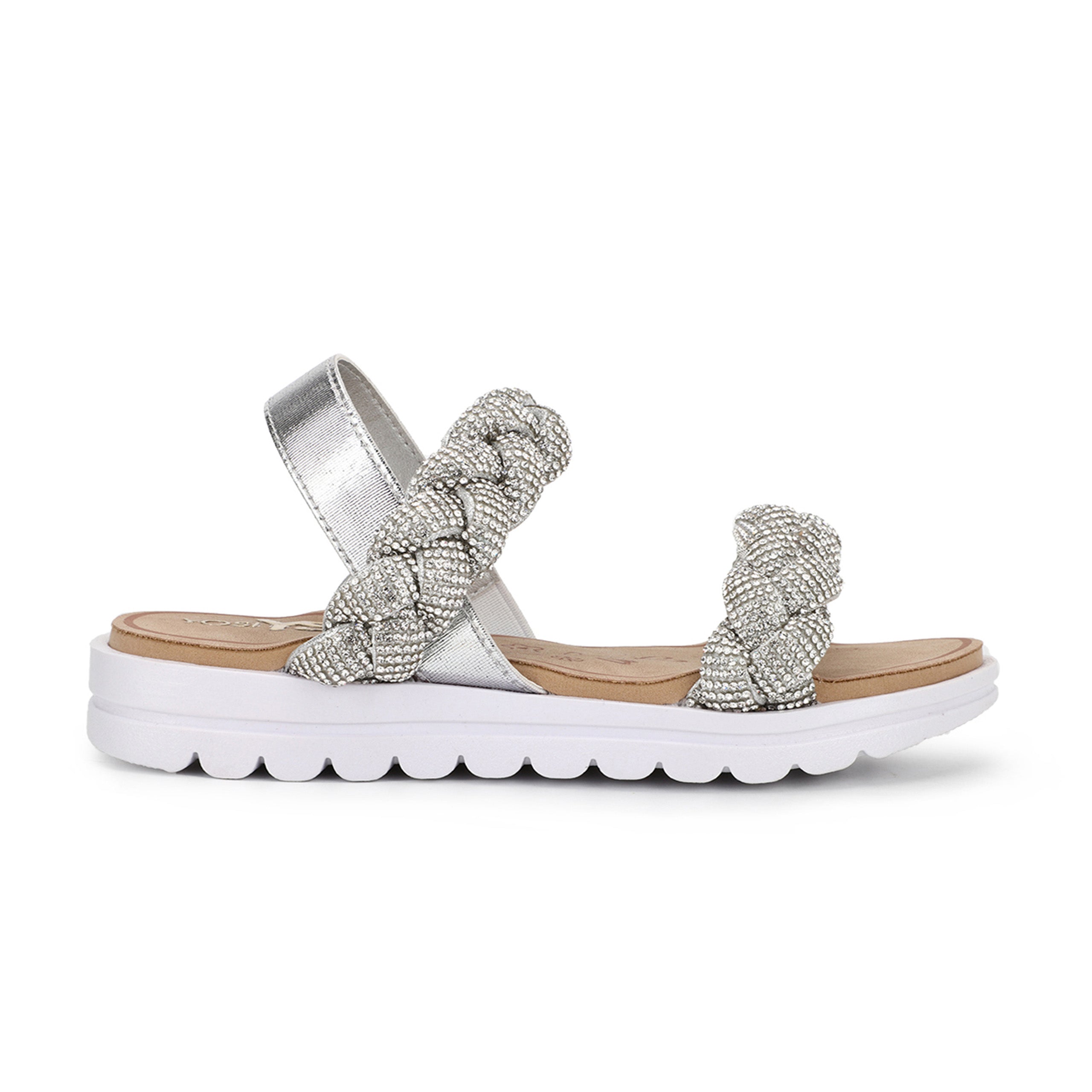 Miss Bradie Glam Sandal in Silver - Kids - Yosi Samra  - Kids' Sandals