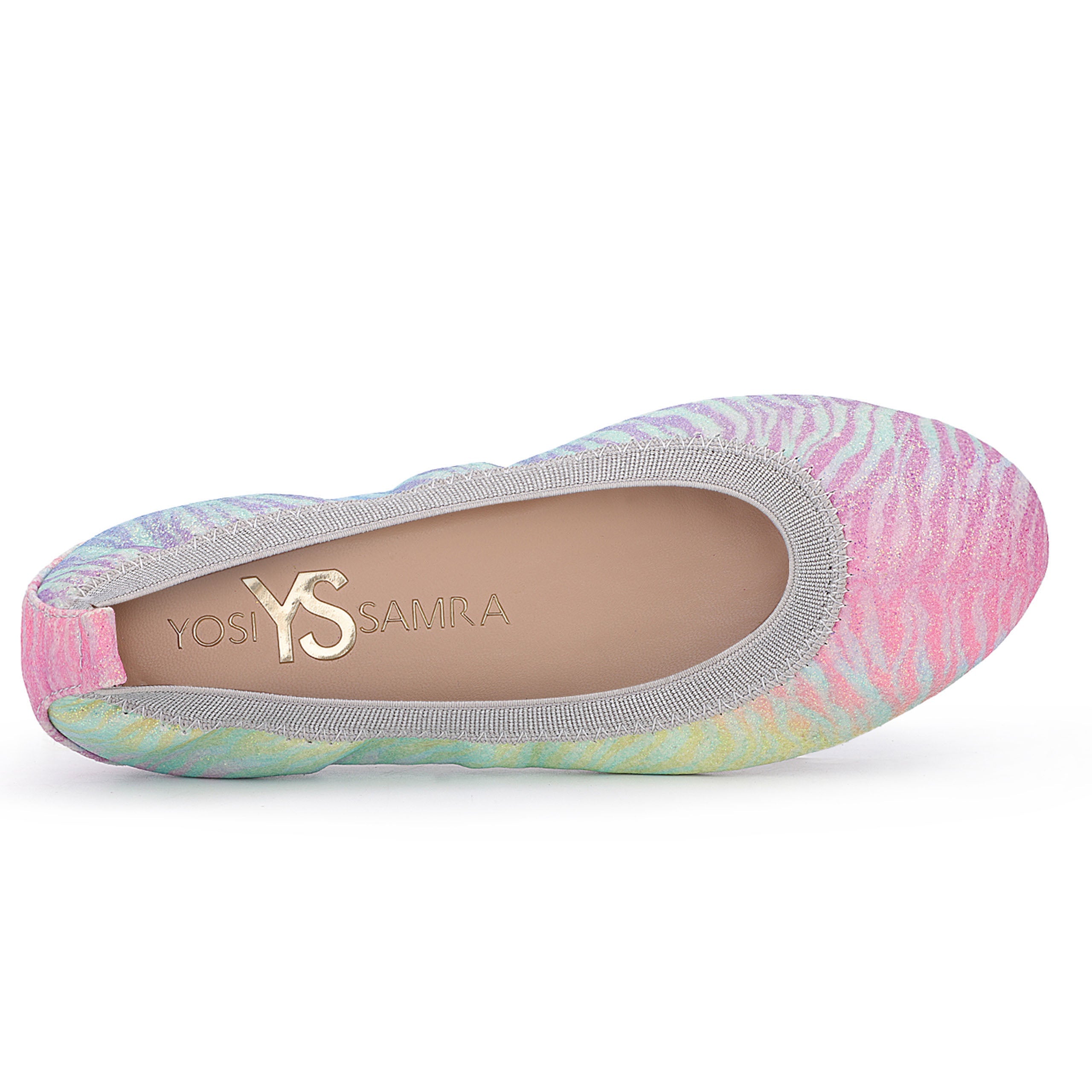 Miss Samara Ballet Flat in Zebra Rainbow Glitter - Kids - Yosi Samra  - Kids' Flats