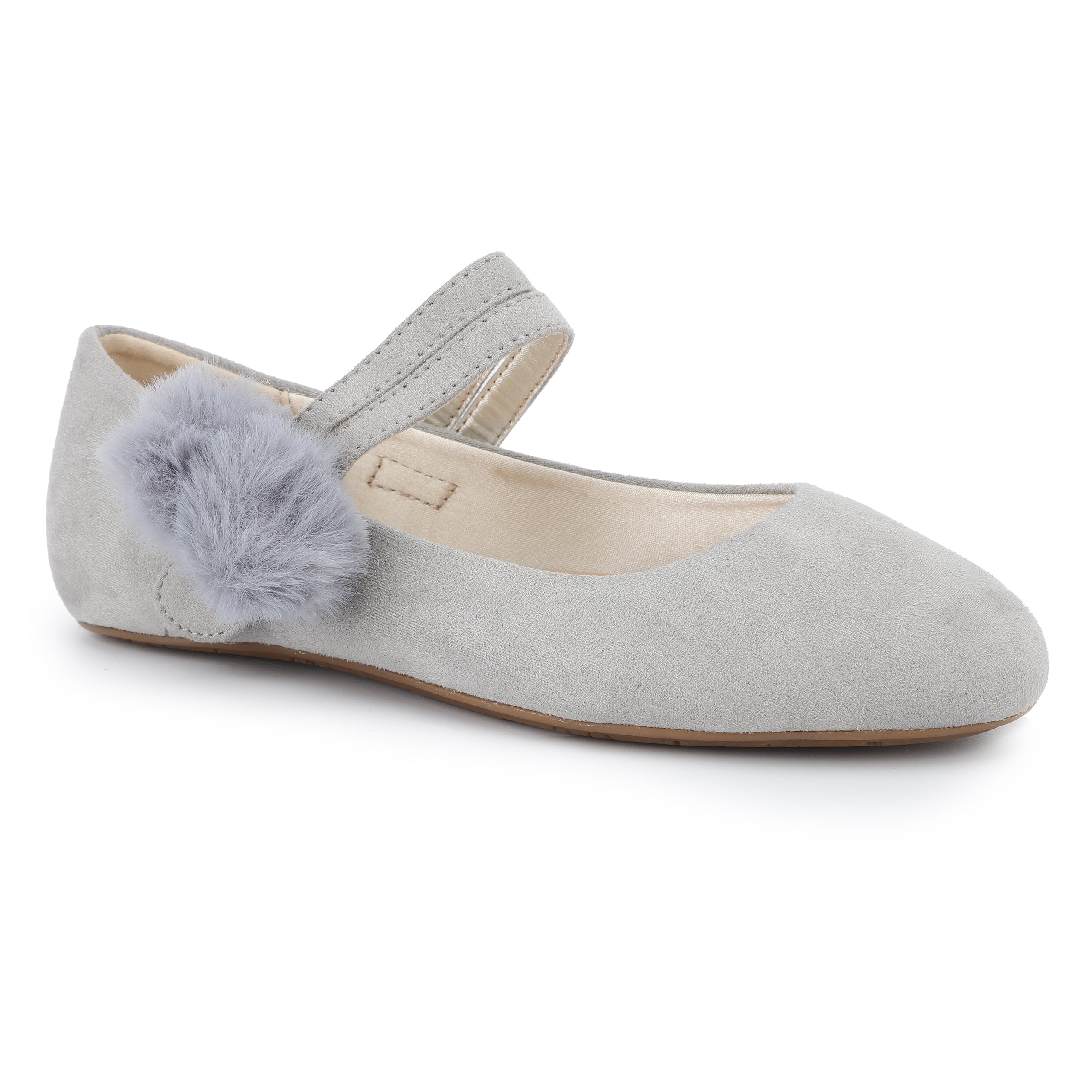 Miss Sandie Mary Jane Ballet Flat in Stone Grey - Kids - Yosi Samra  - Kids' Flats