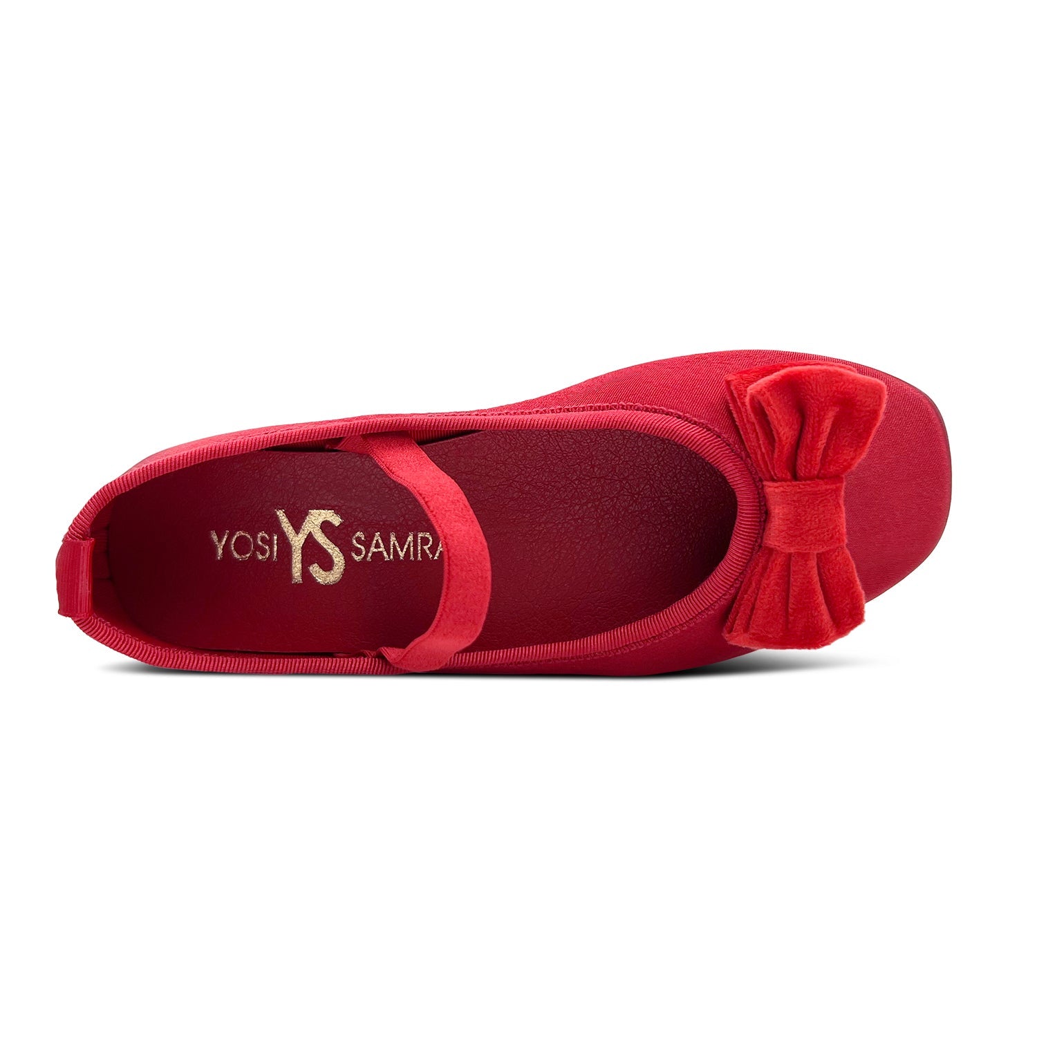 Miss Emory Flat in Red Satin - Kids - Yosi Samra  - Kids' Flats