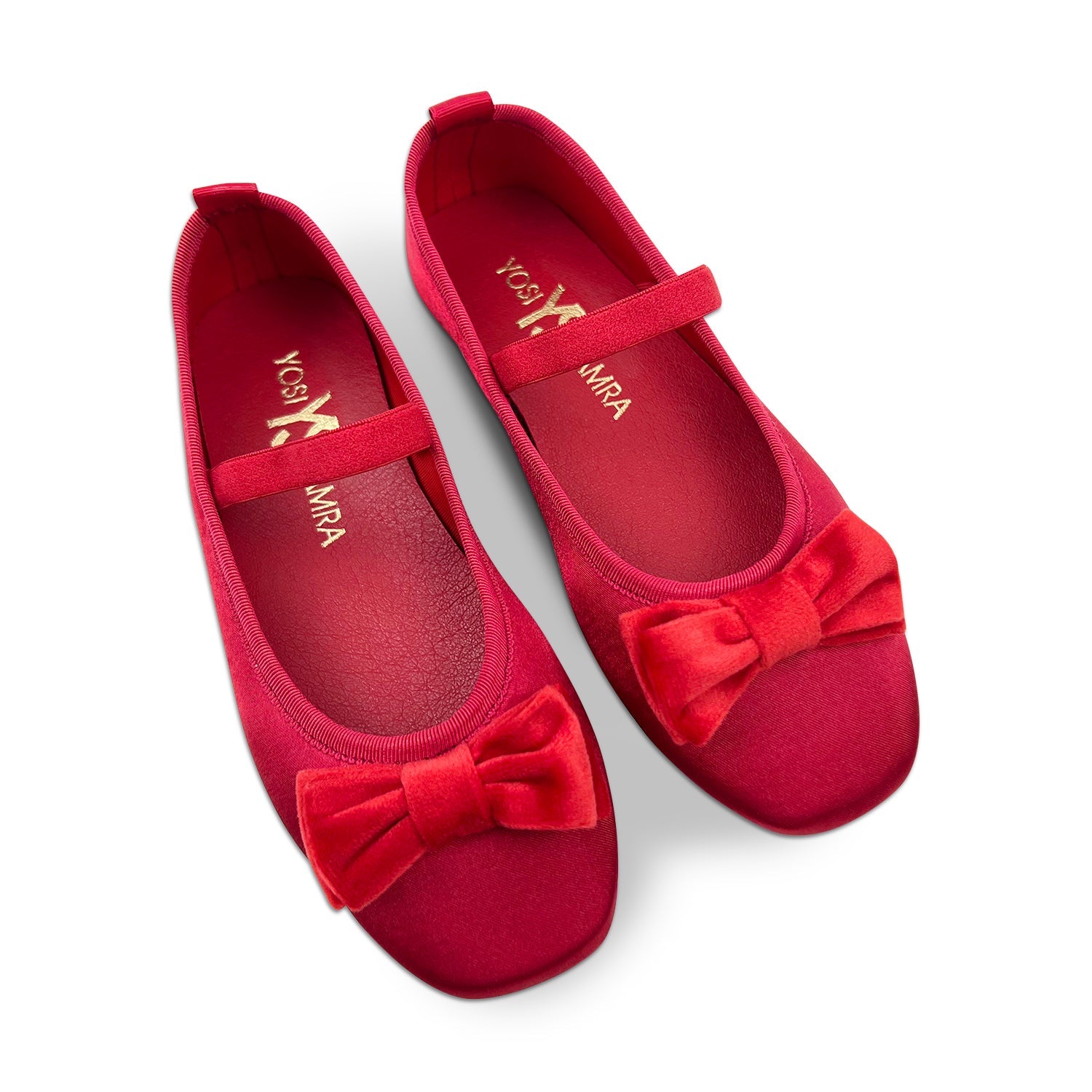 Miss Emory Flat in Red Satin - Kids - Yosi Samra  - Kids' Flats