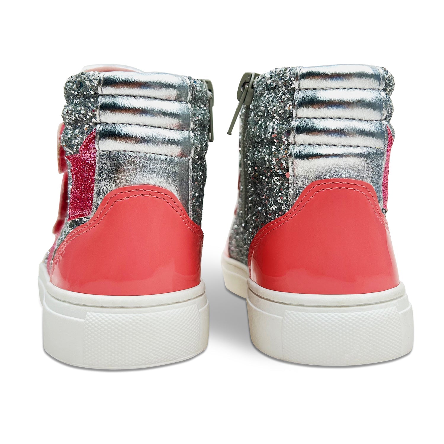 Miss Hannah Velcro Sneaker in Pink & Silver - Kids - Yosi Samra  - Kids' Sneakers
