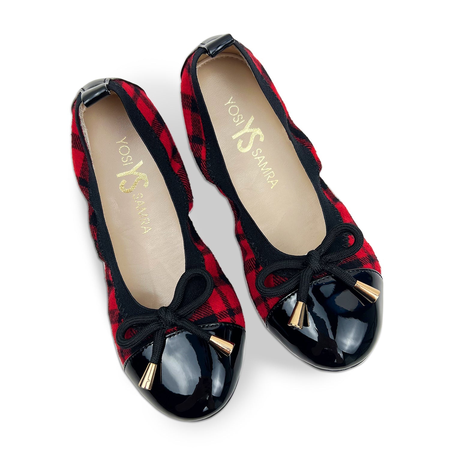 Miss Samantha Ballet Flat in Red Plaid - Kids - Yosi Samra  - Kids' Flats