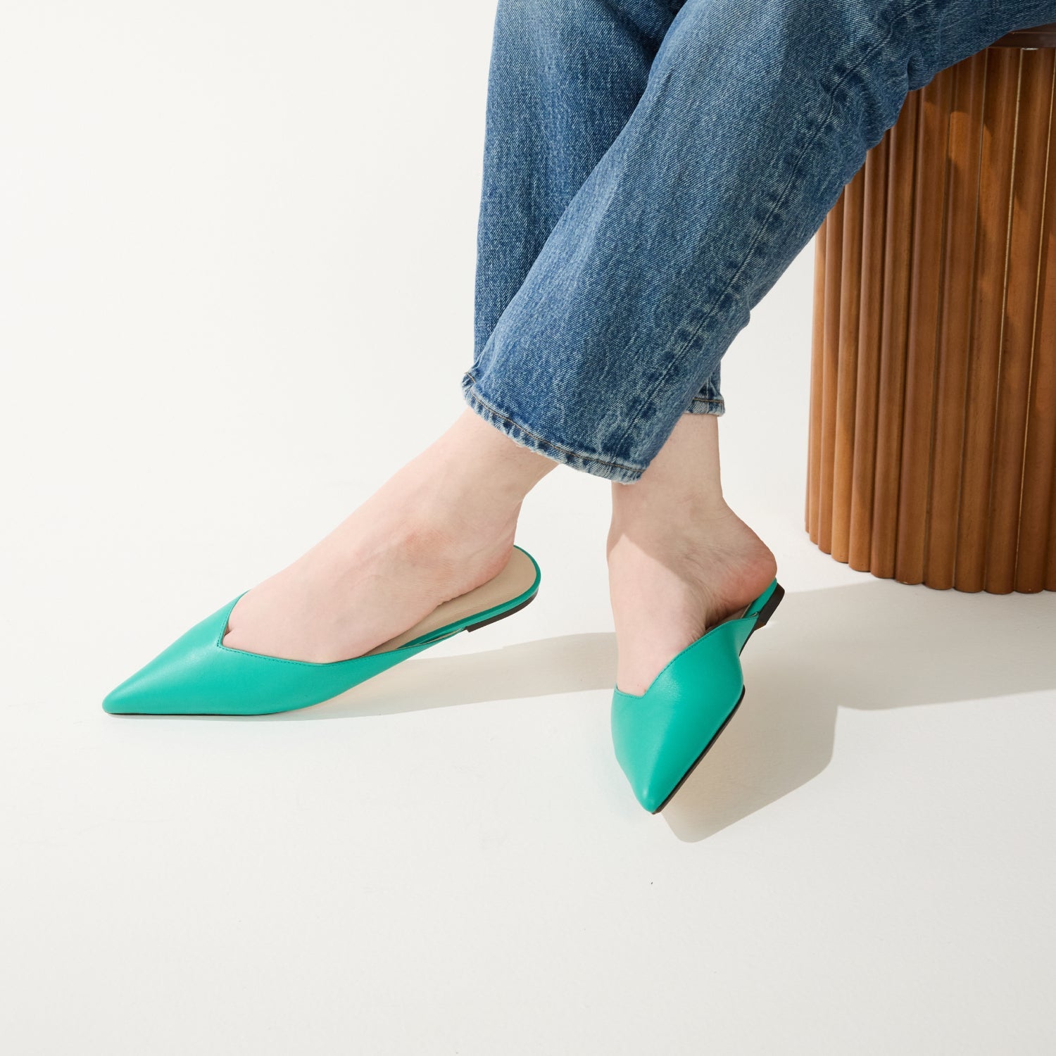 NERA IN TEAL LEATHER - Yosi Samra  -