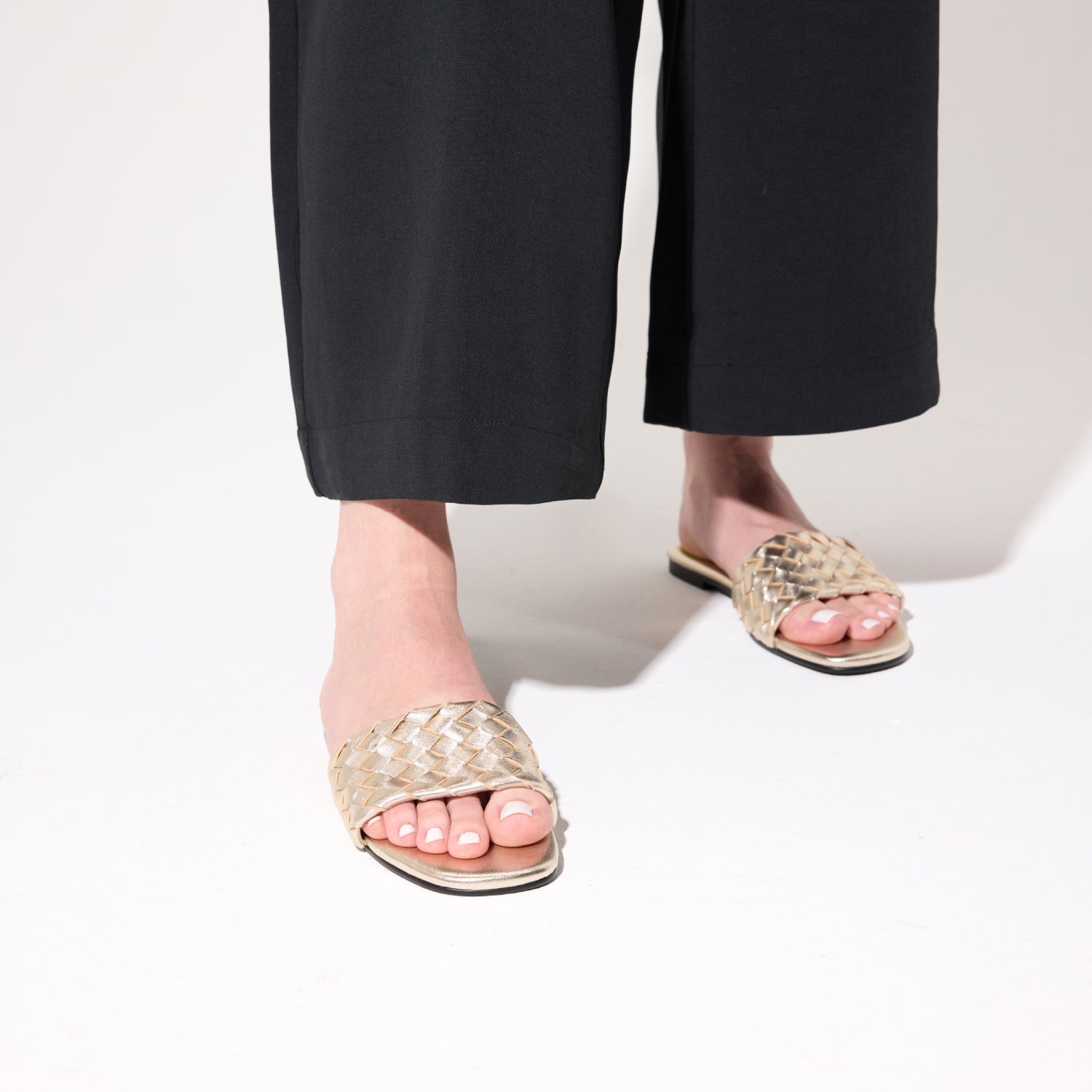 Nathalie Gold Metallic Sandal - Yosi Samra  - Women's Sandals