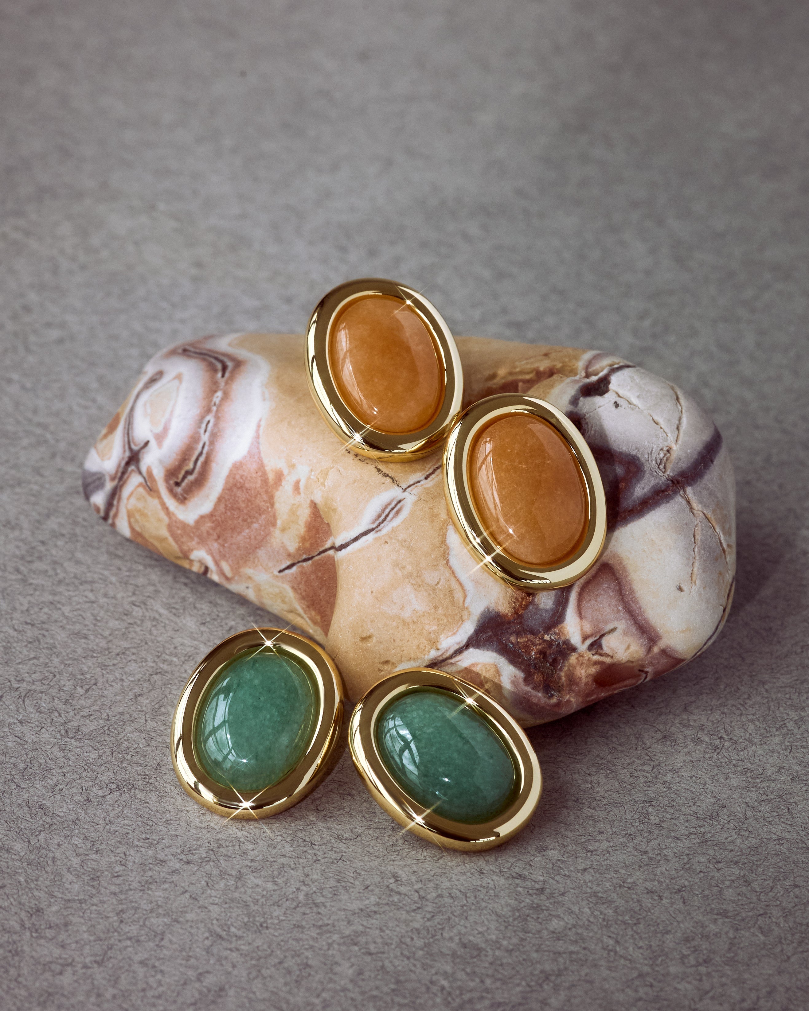 Sunset Stone Studs- Green