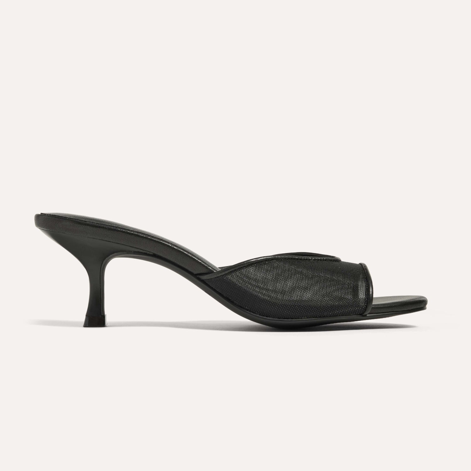 Opal Open-Toe Heel in Black Mesh - Yosi Samra  - Women's Heels