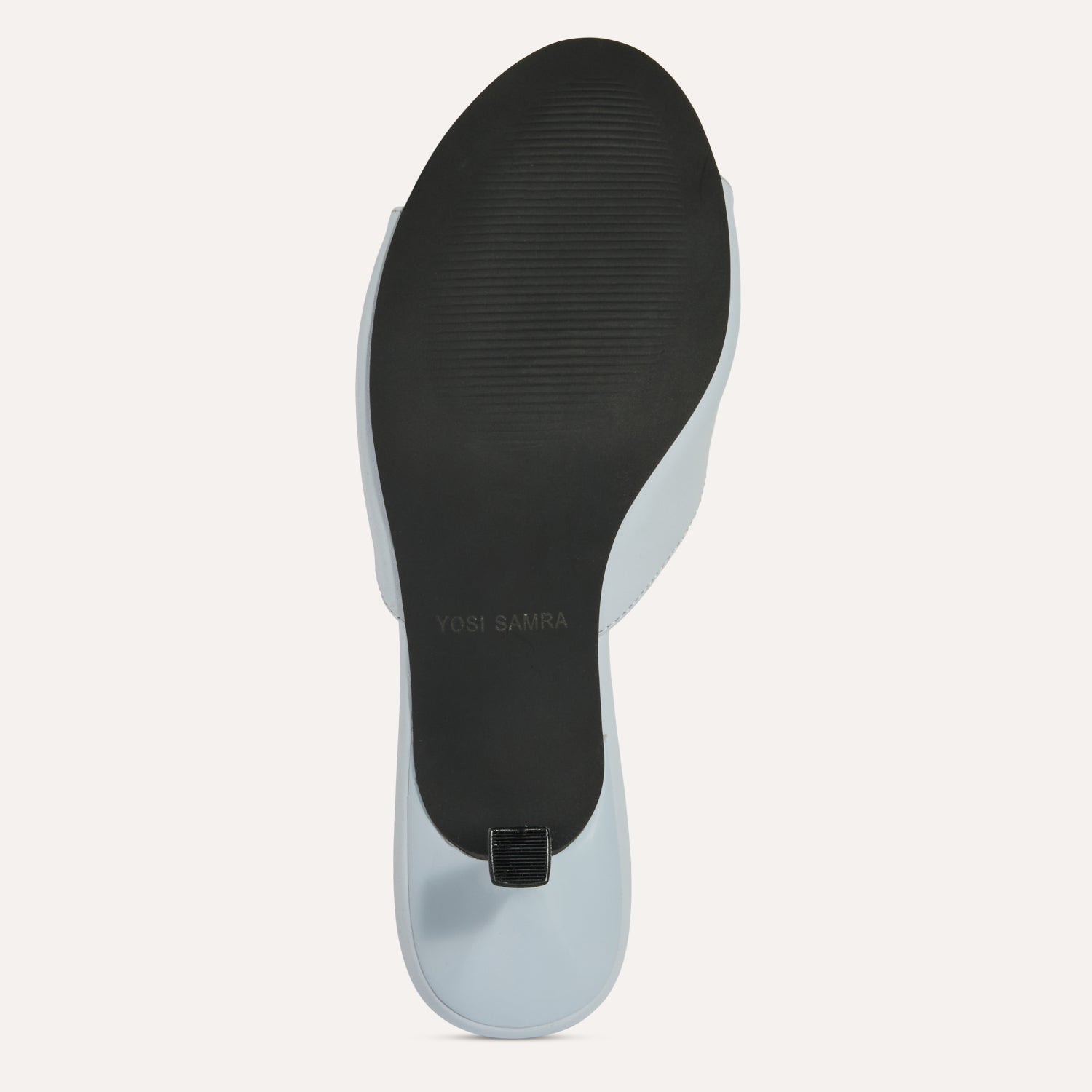 Opal Open-Toe Heel in Sky Leather - Yosi Samra  - Women's Heels