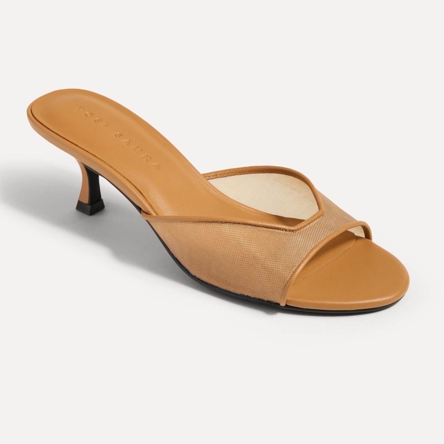 Opal Open-Toe Heel in Whiskey Mesh