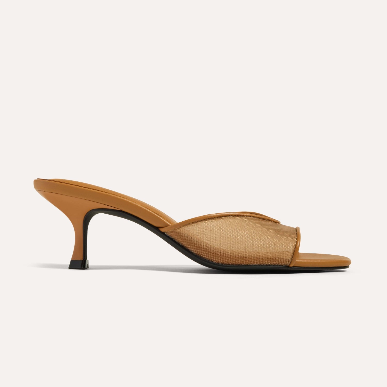 Opal Open-Toe Heel in Whiskey Mesh