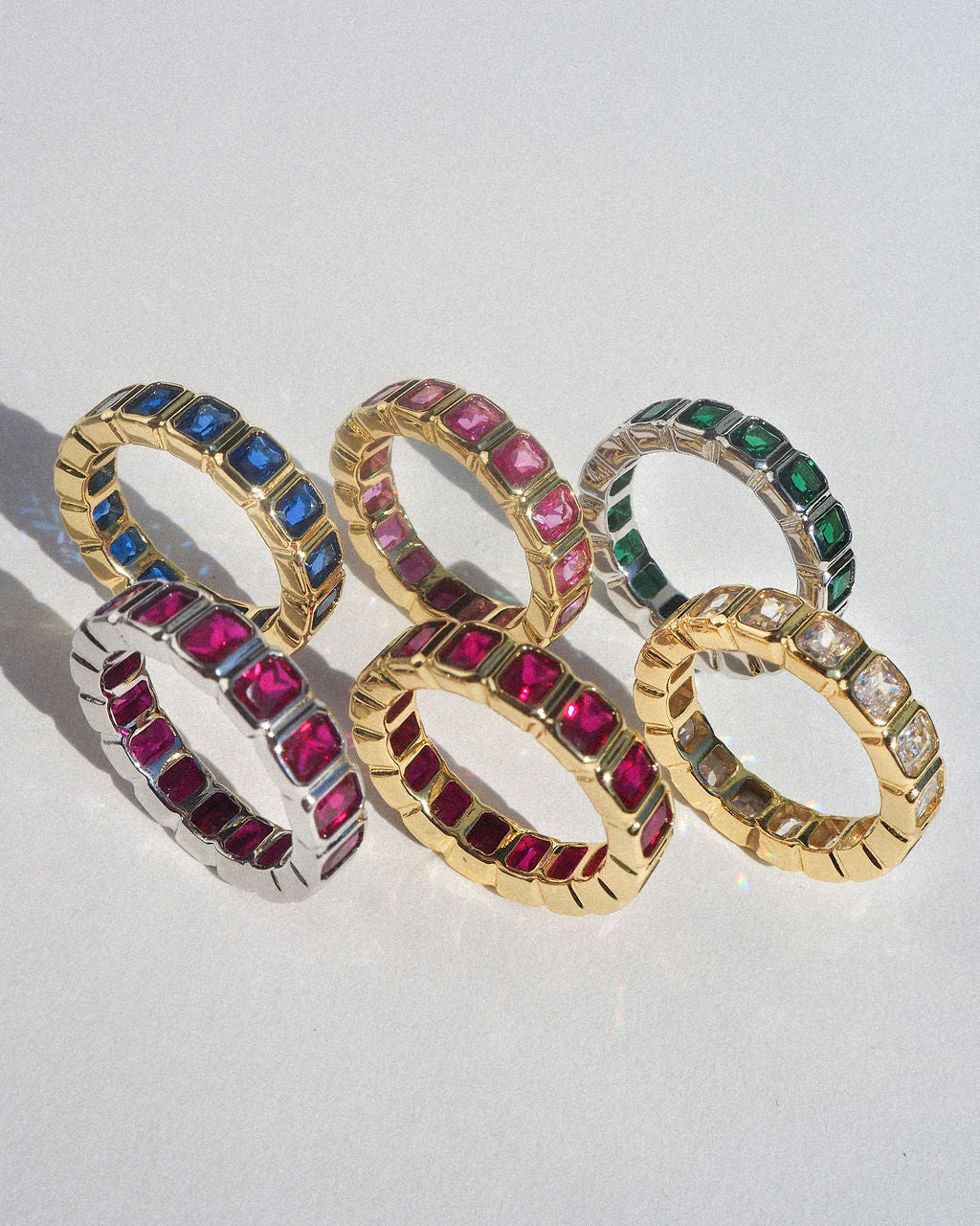 Bezel Emerald Ballier Ring- Clear- Gold