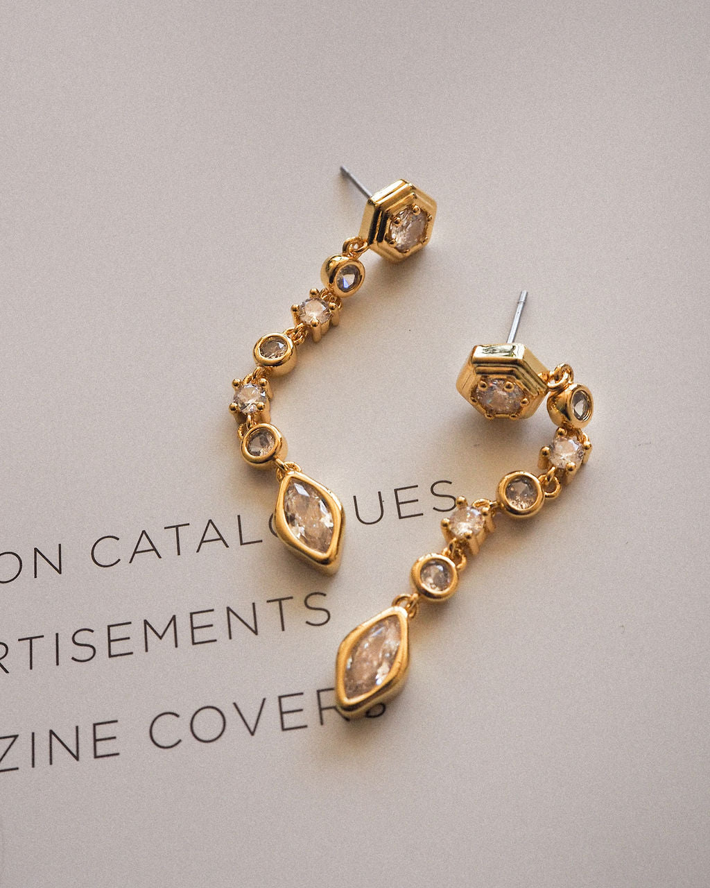 Stellar Bezel Drop Studs- Silver