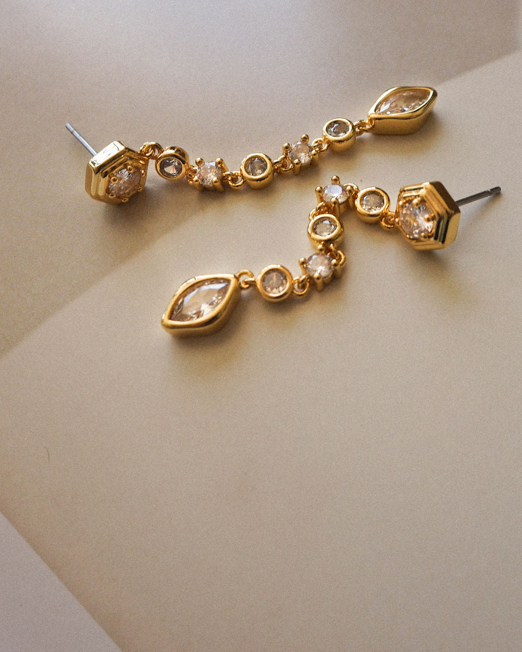 Stellar Bezel Drop Studs- Silver