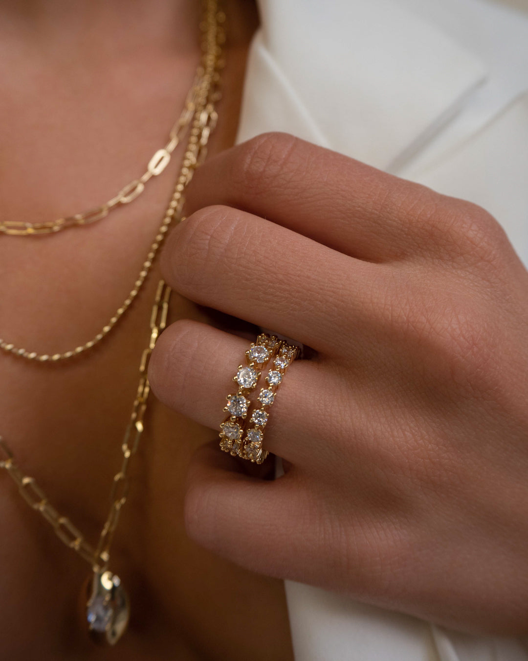Diamond Bijoux Ring Set- Gold