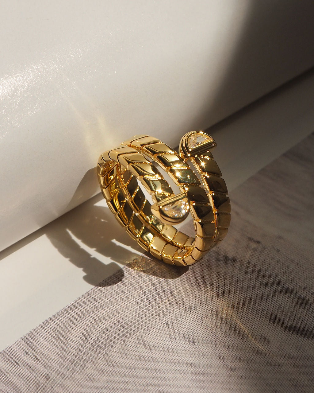Snake Chain Wrap Ring- Gold