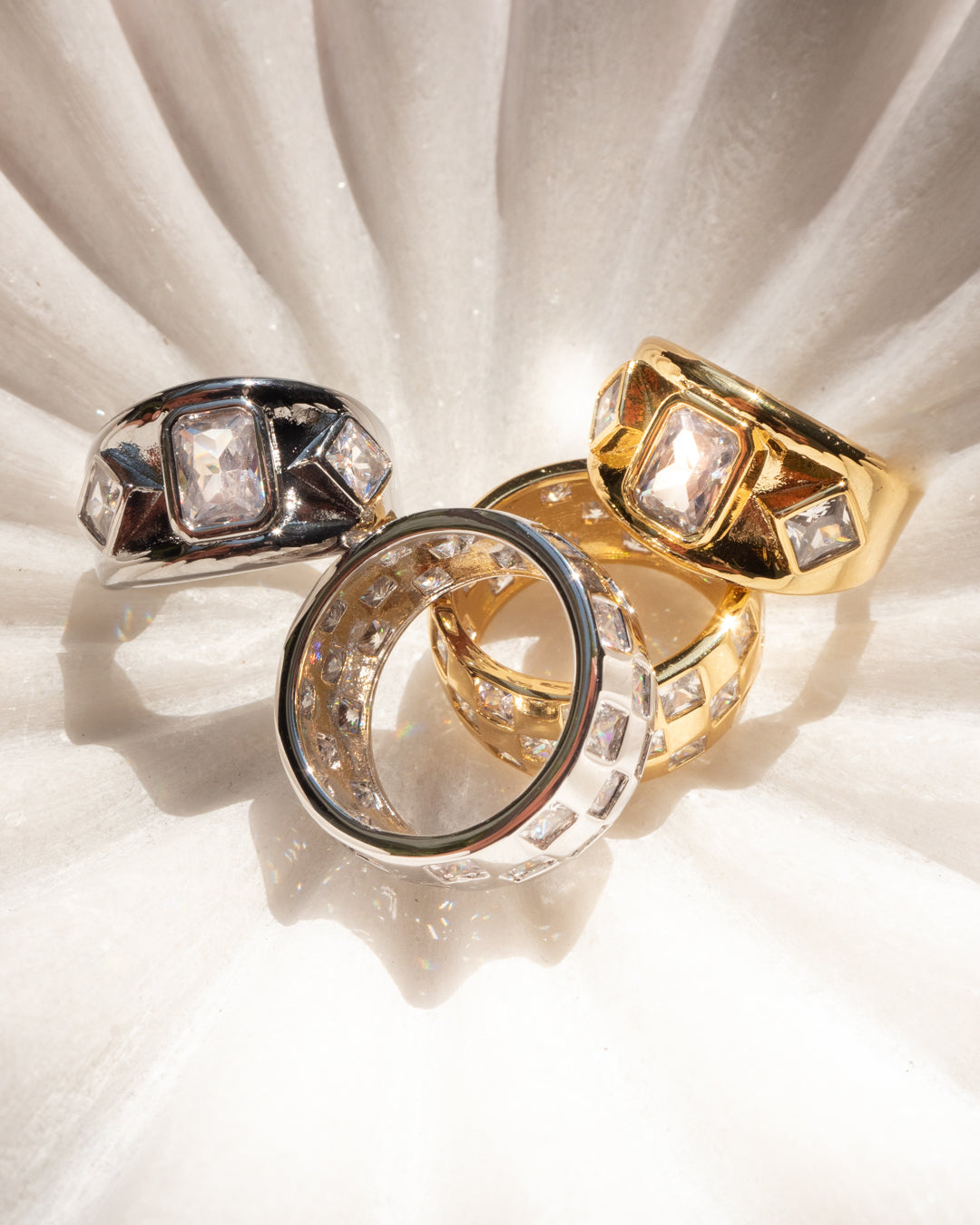Baguette Bezel Signet Ring- Silver