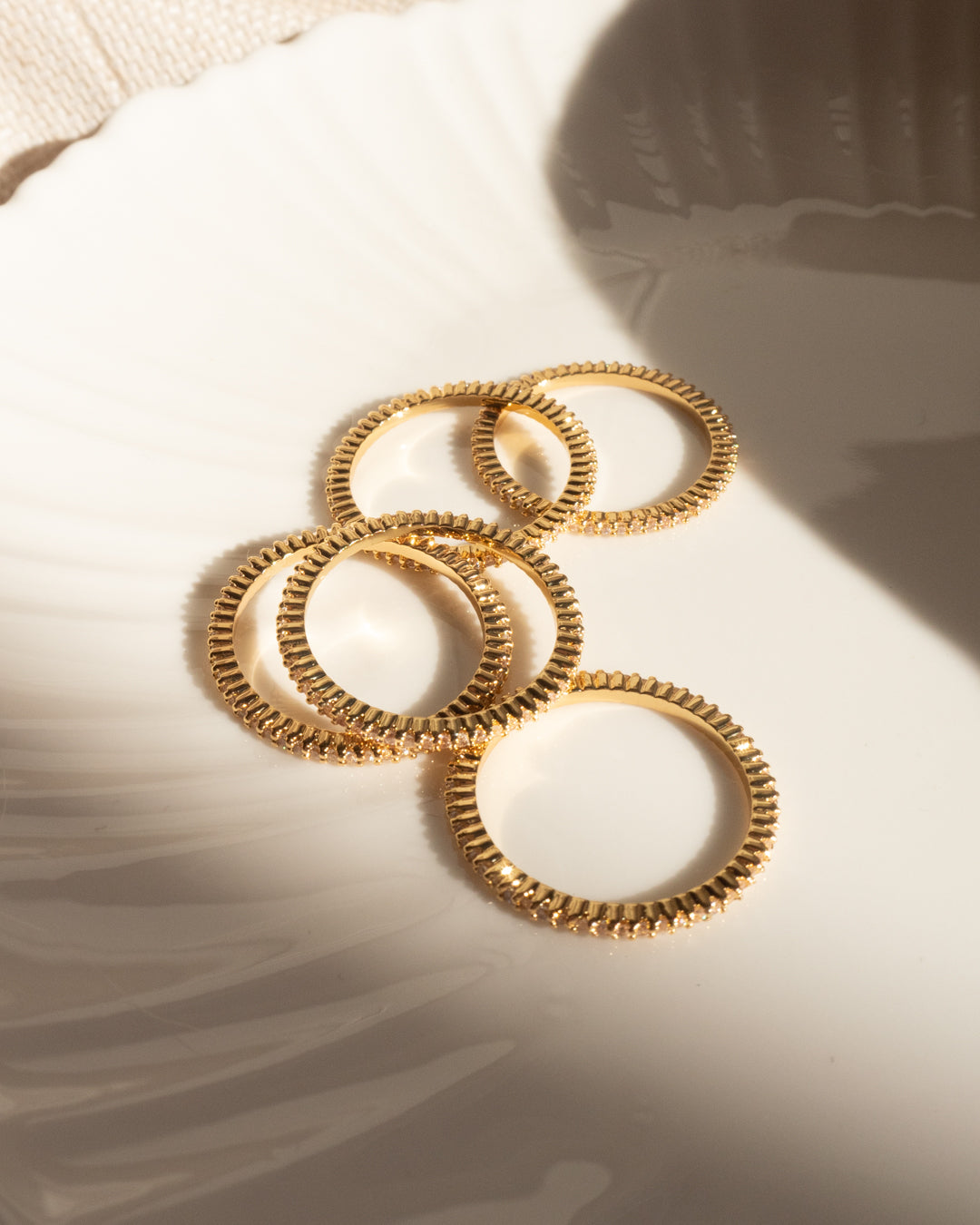 Classique Pave Bands Set- Gold