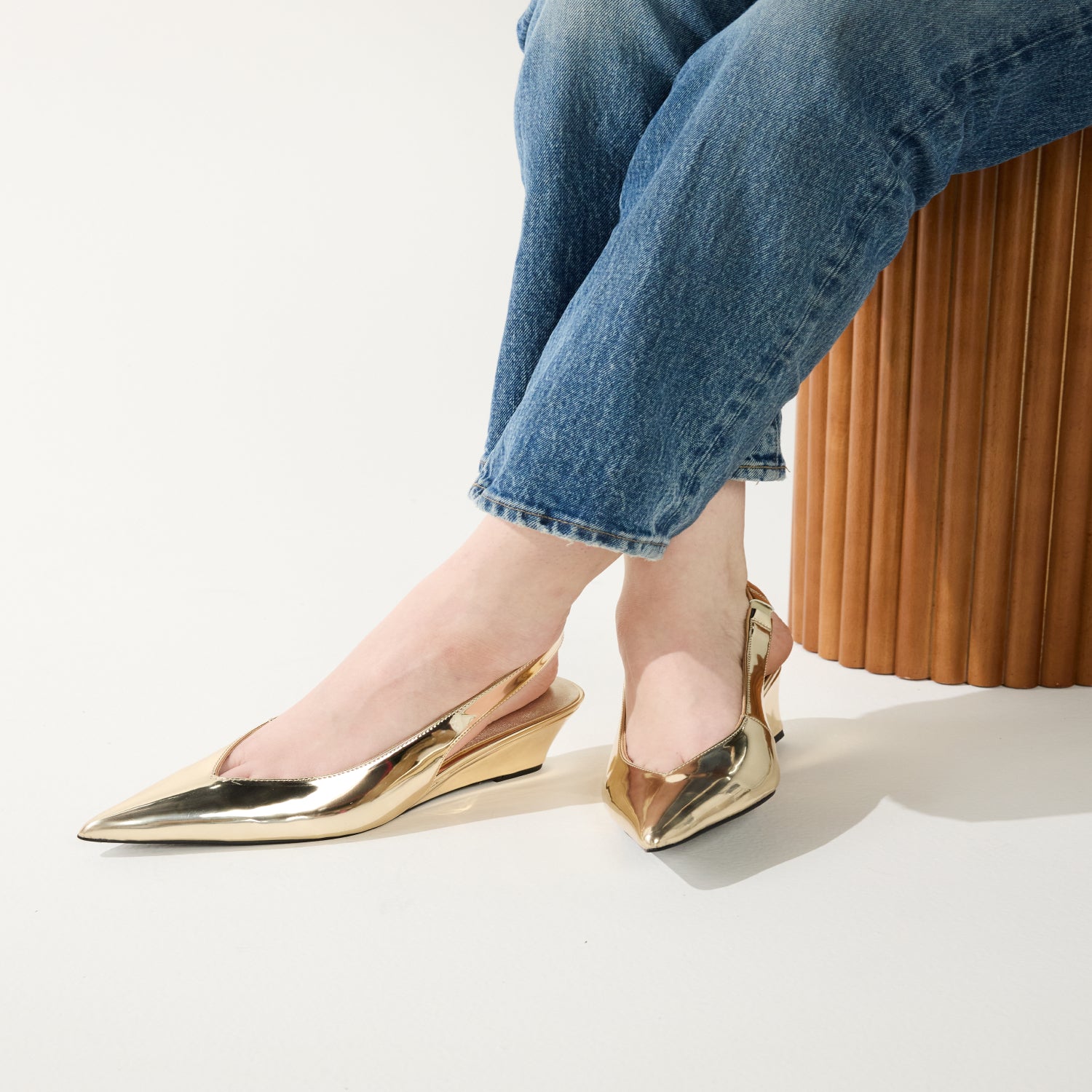 PHOEBE IN GOLD MIRRORED METALLIC - Yosi Samra  -