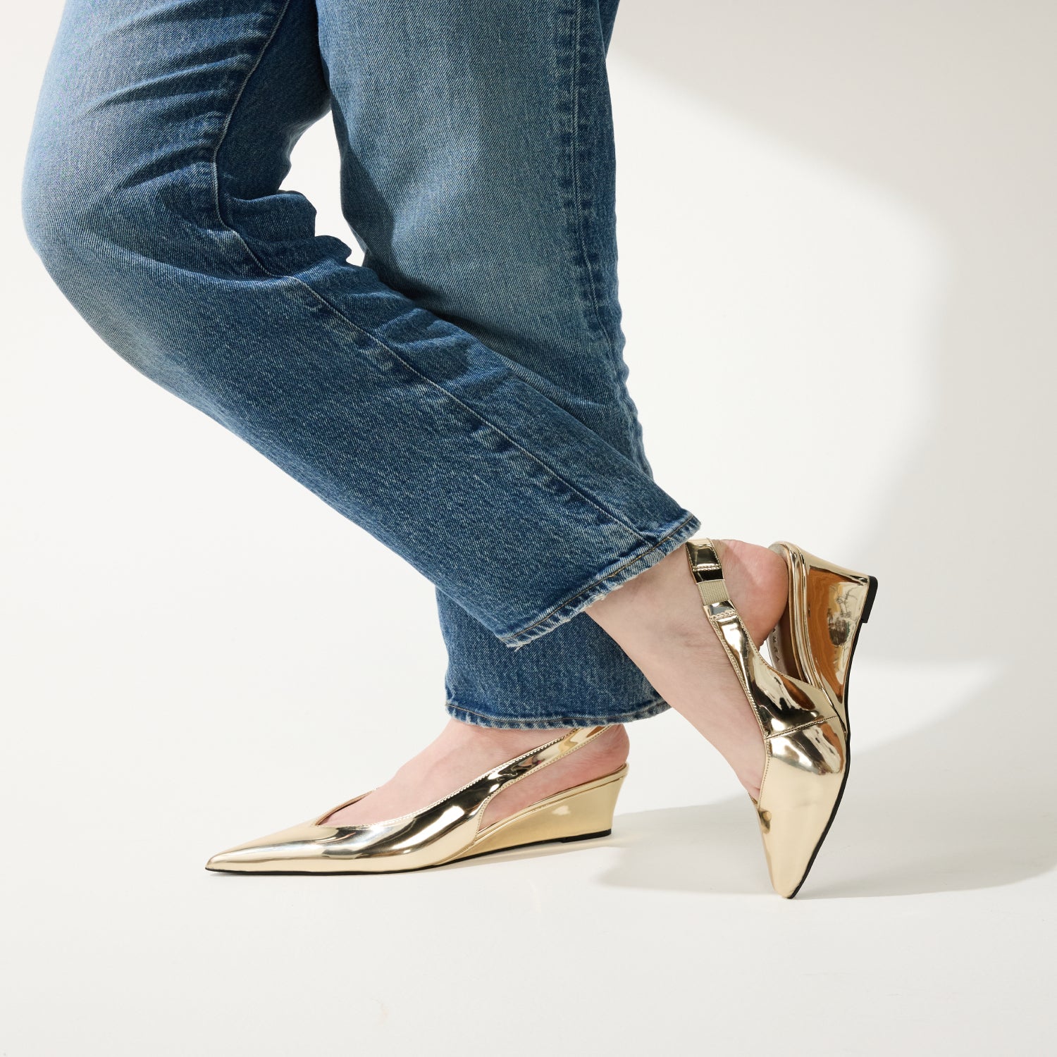 PHOEBE IN GOLD MIRRORED METALLIC - Yosi Samra  -