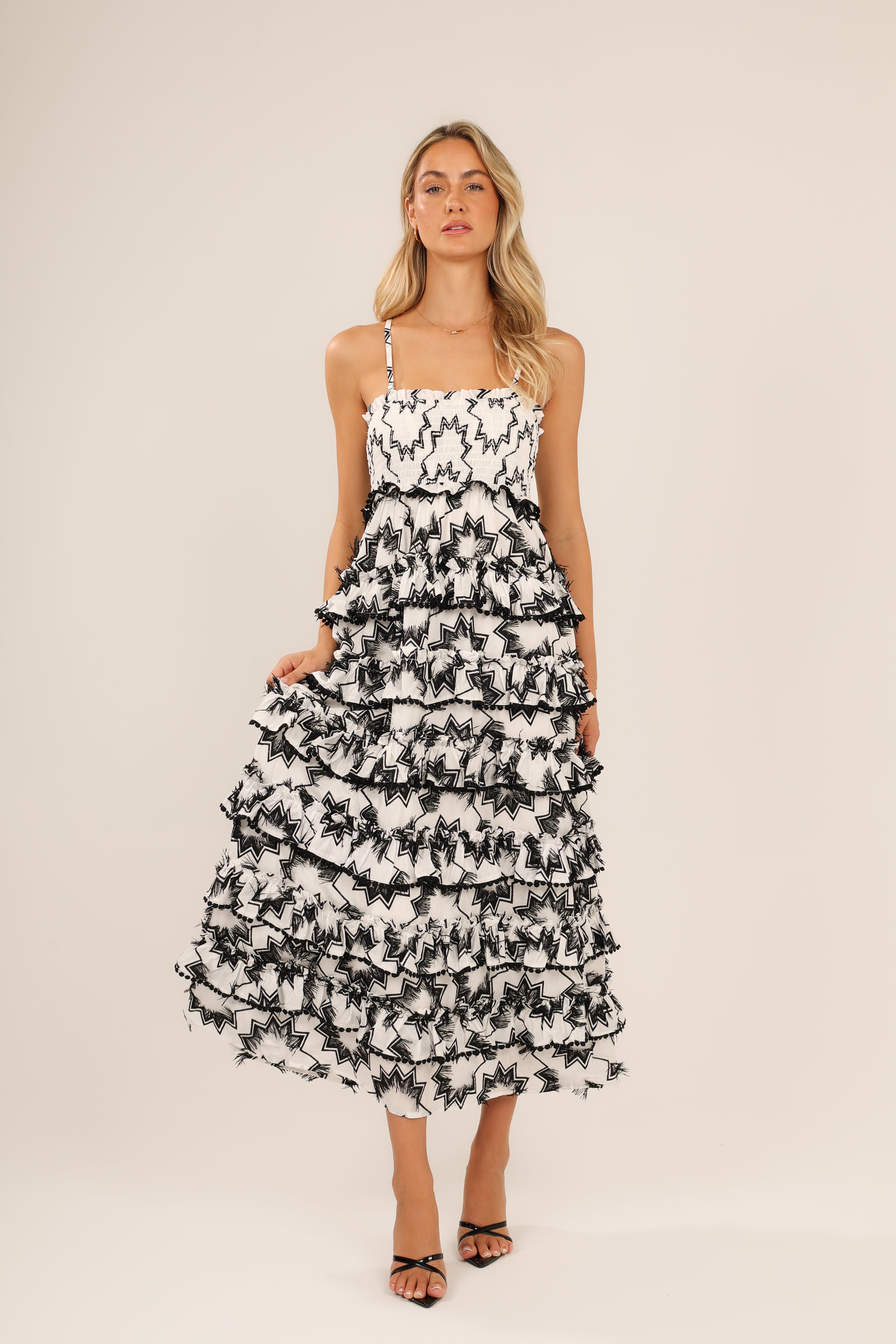Palmira Dress | Black/white
