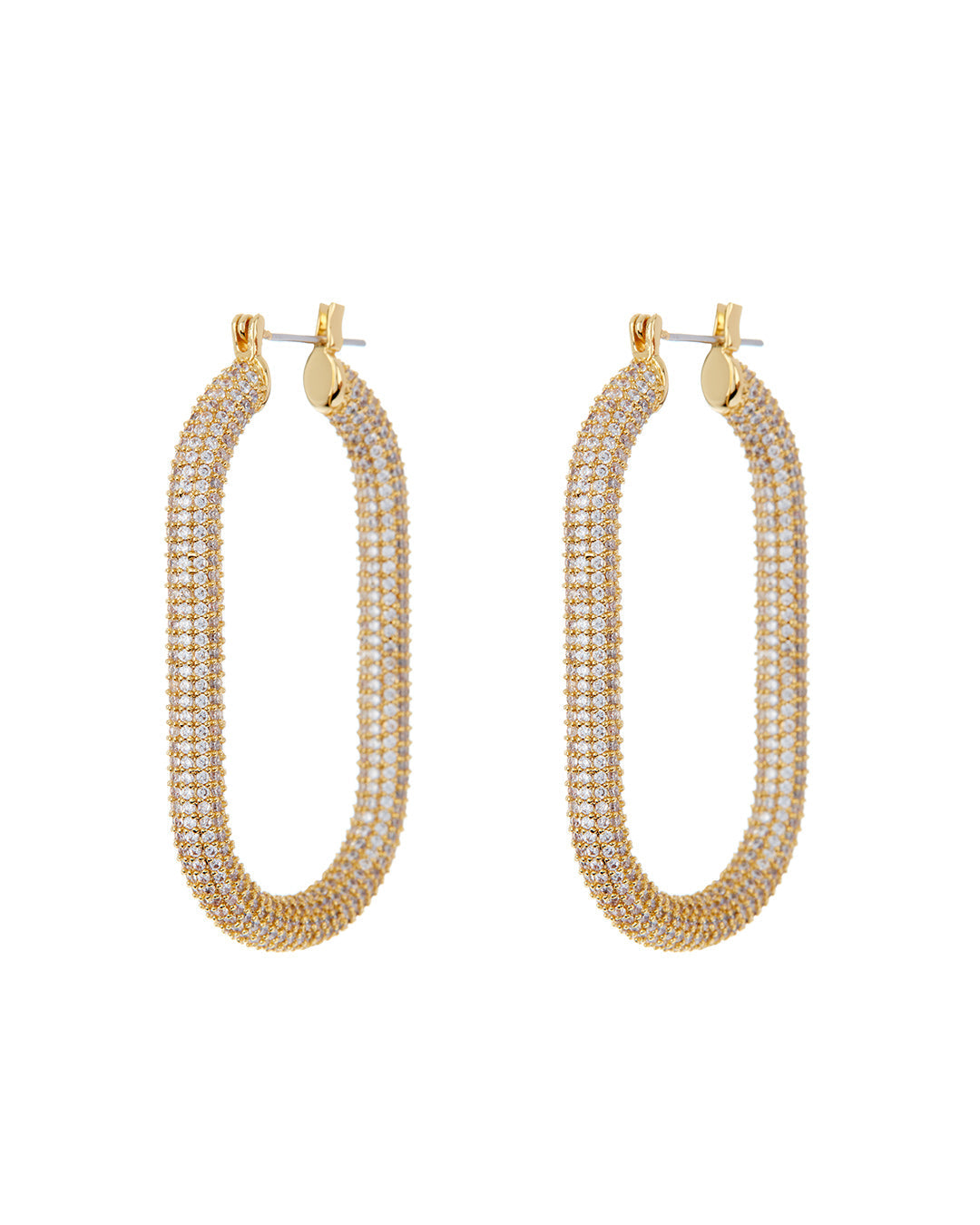 Pave Amber Hoops- Gold