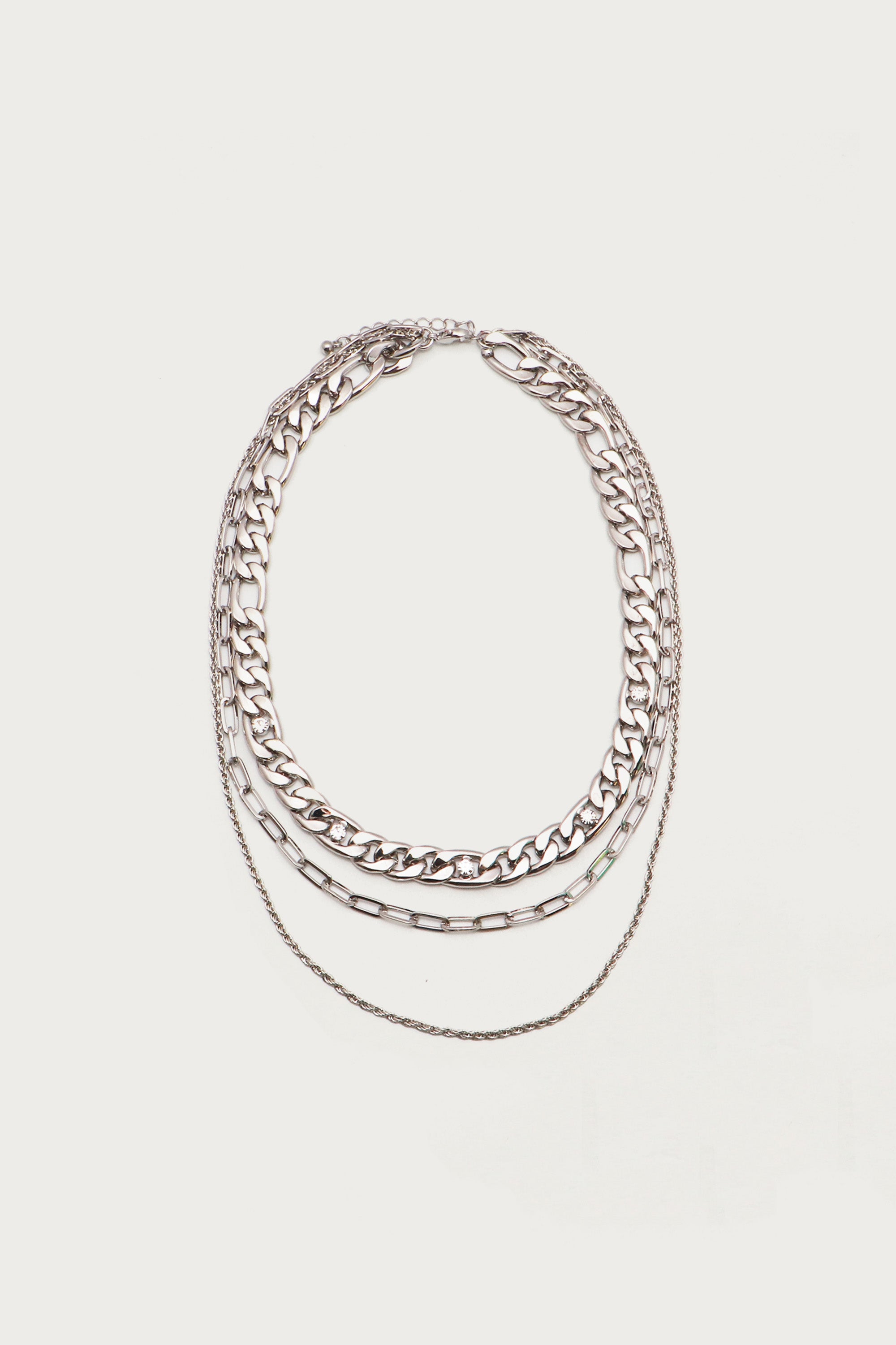 Silver Stacked Chain Necklace