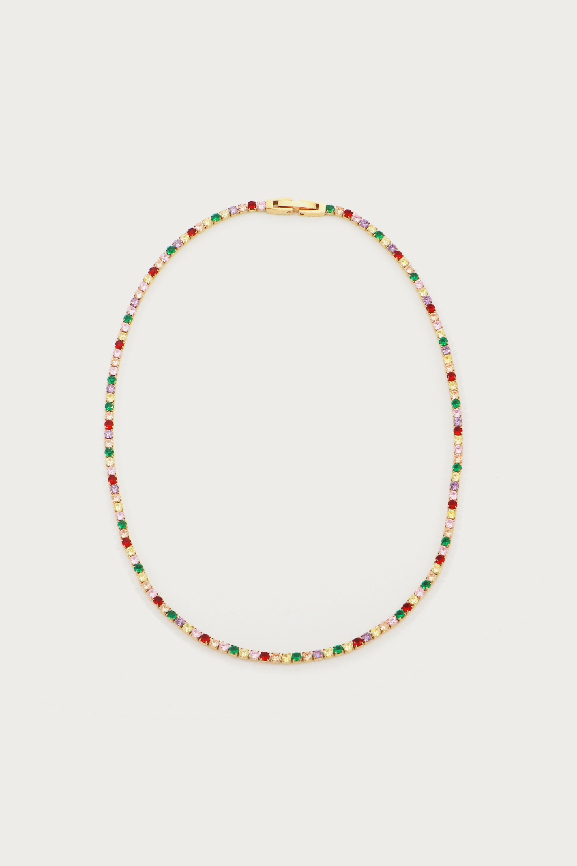 Multi Rainbow Tennis Necklace