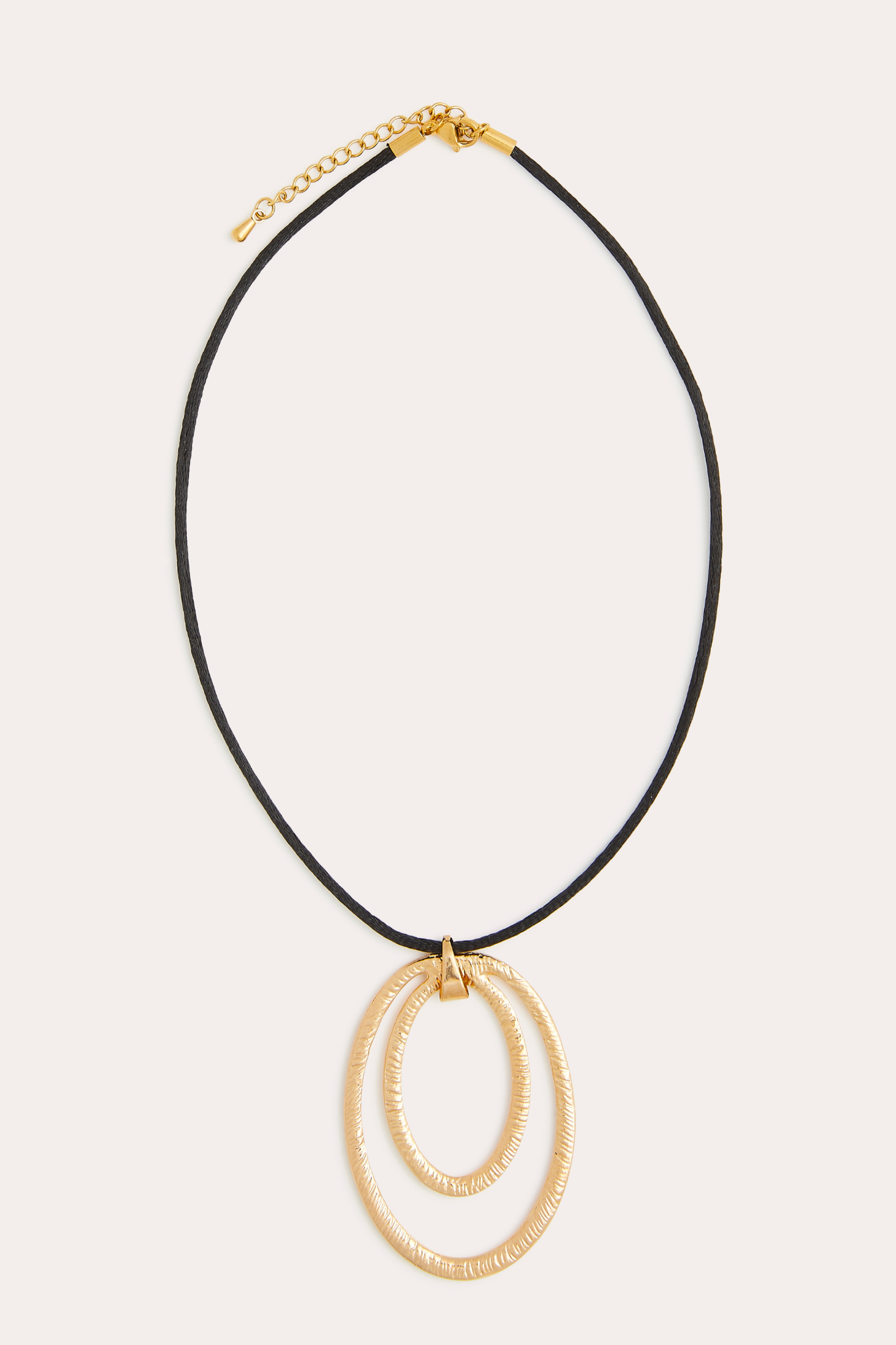 Gold Hoop Corded Necklace