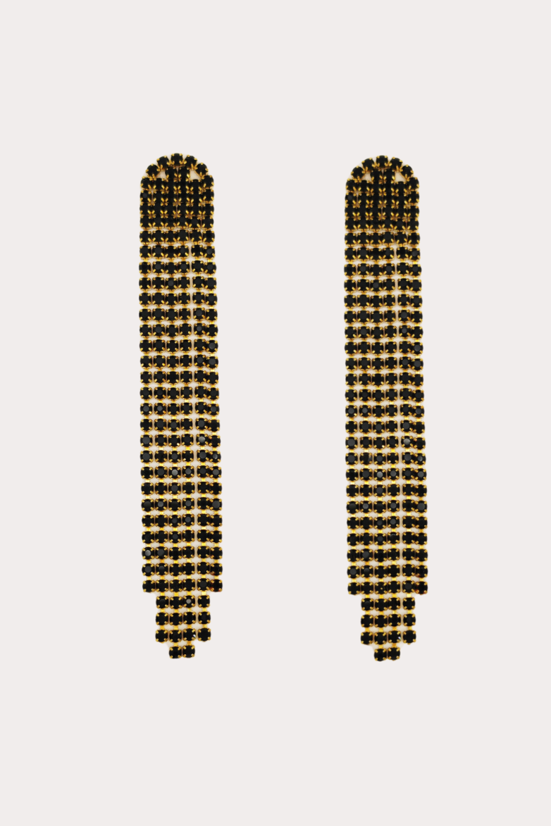 Black Large Glitz Earrings