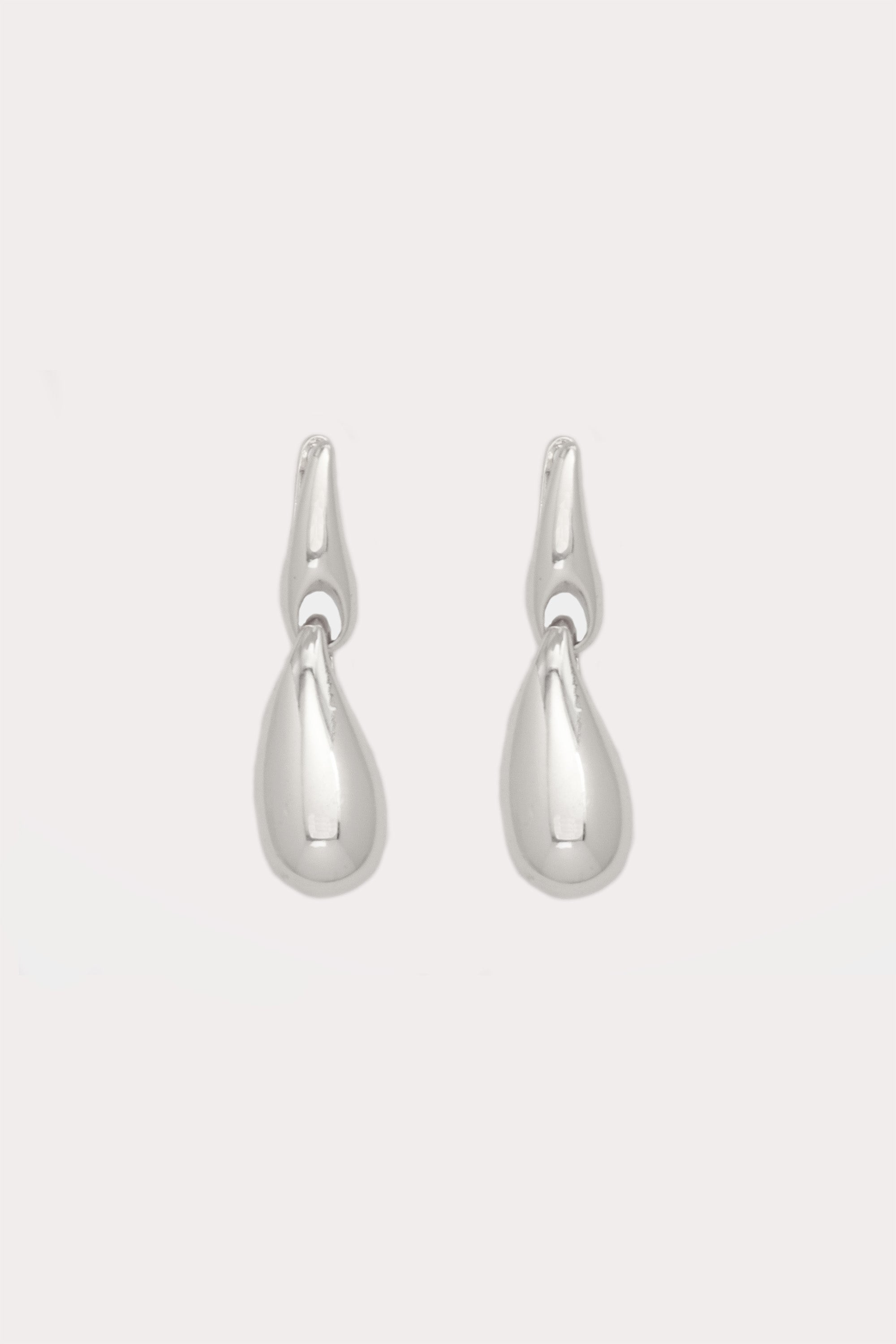 Silver Liquid Drop Earrings