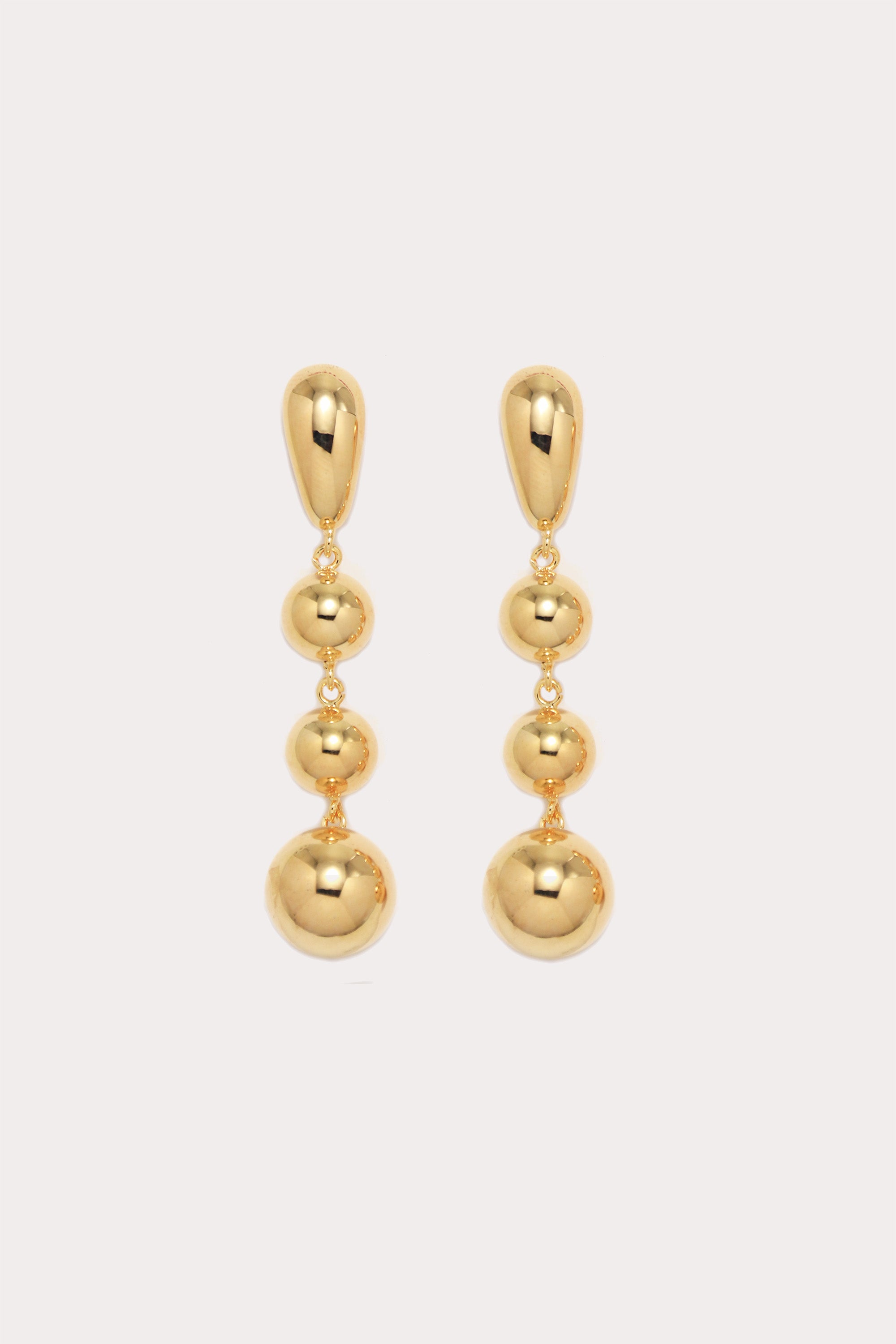 Gold Ball Drop Statement Earrings