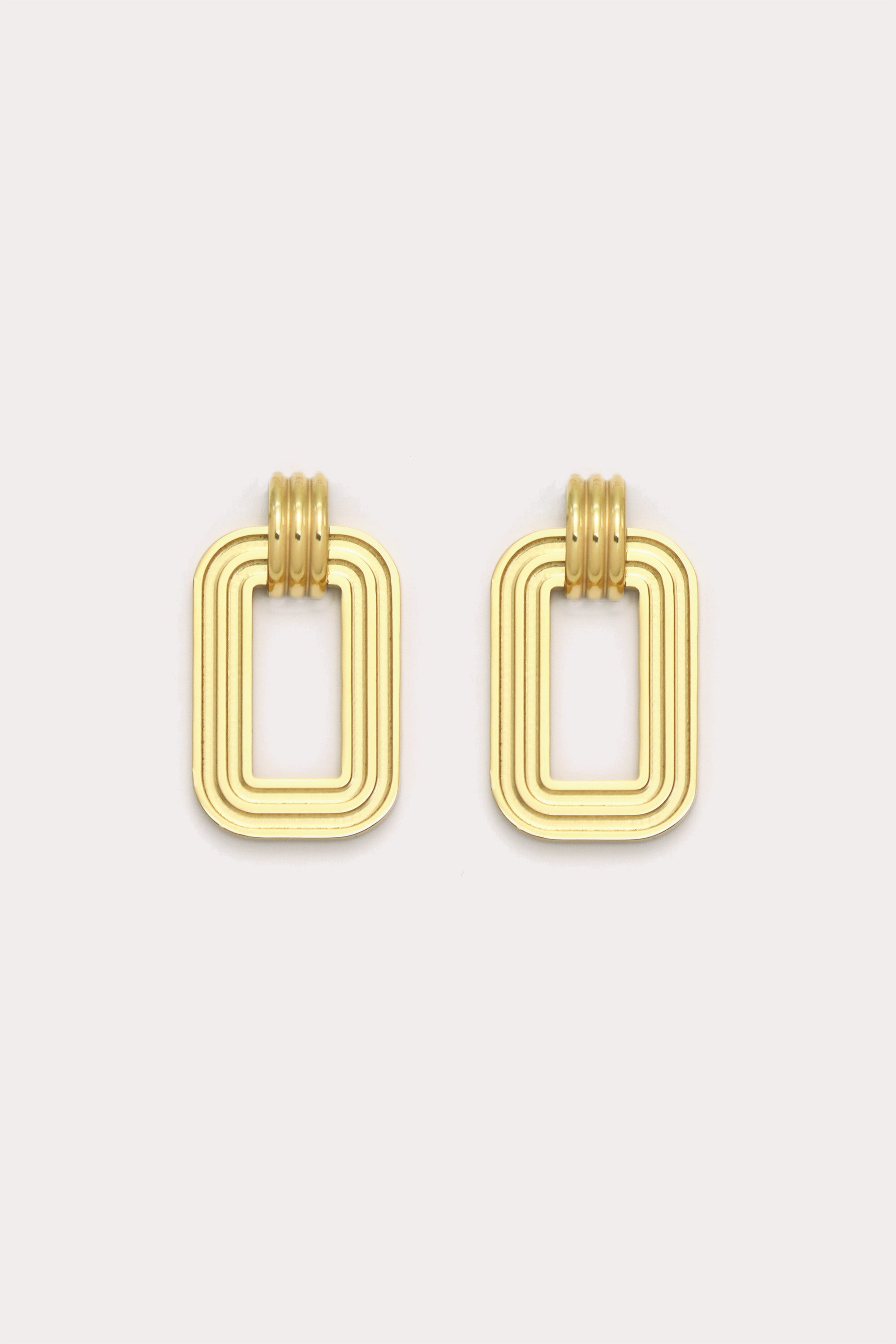 Gold Rectangular Statement Earrings
