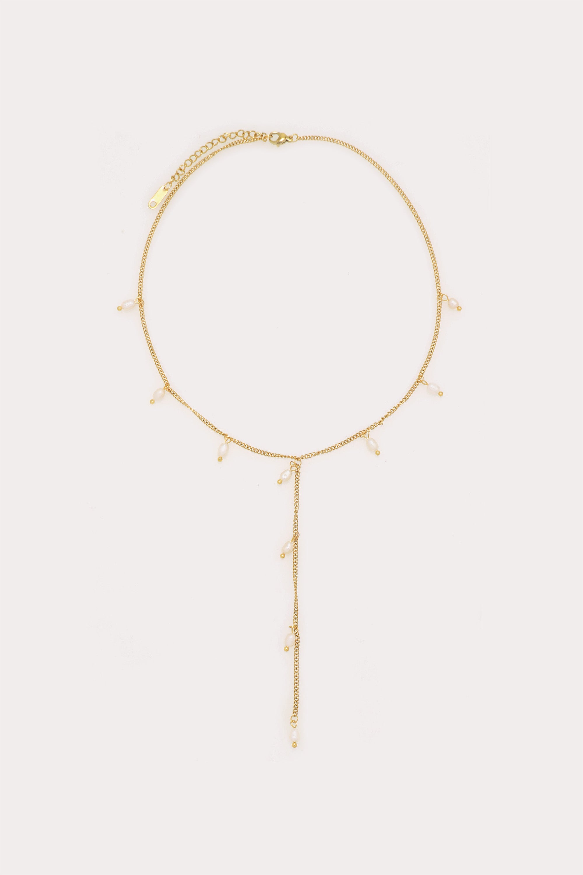 Gold Drop Lariat Necklace