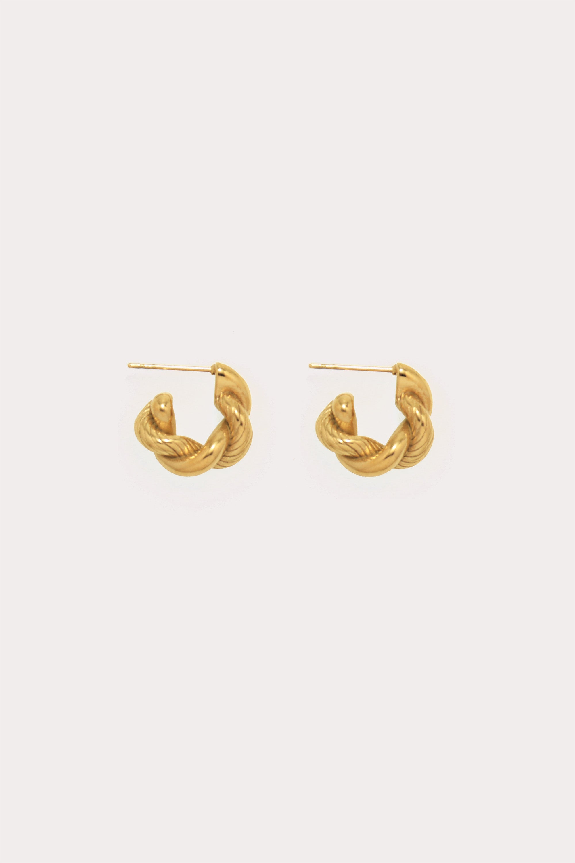 Gold Braided Mini Hoops