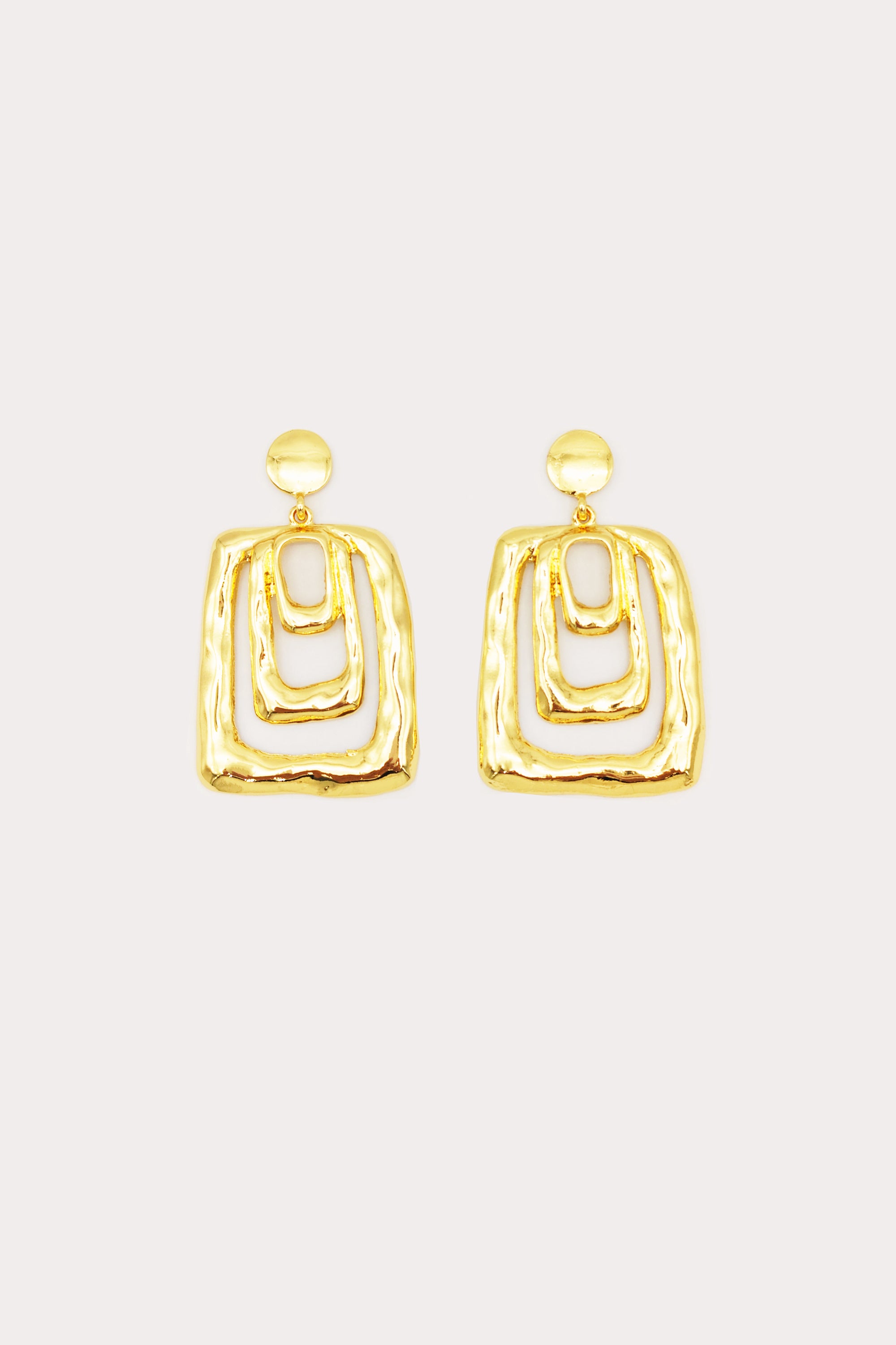 Gold Hammered Knocker Earrings