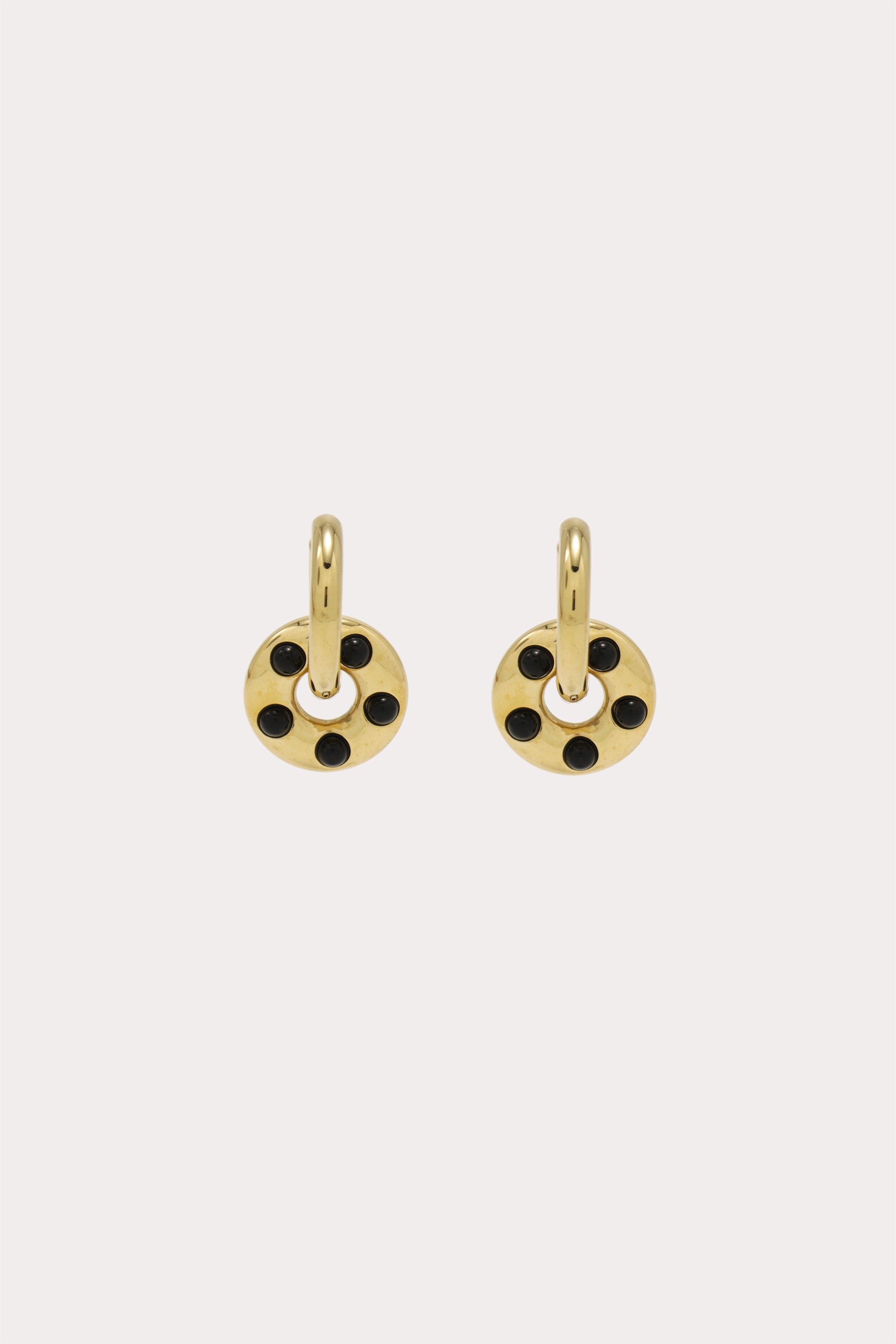 Black Circle Charm Earrings