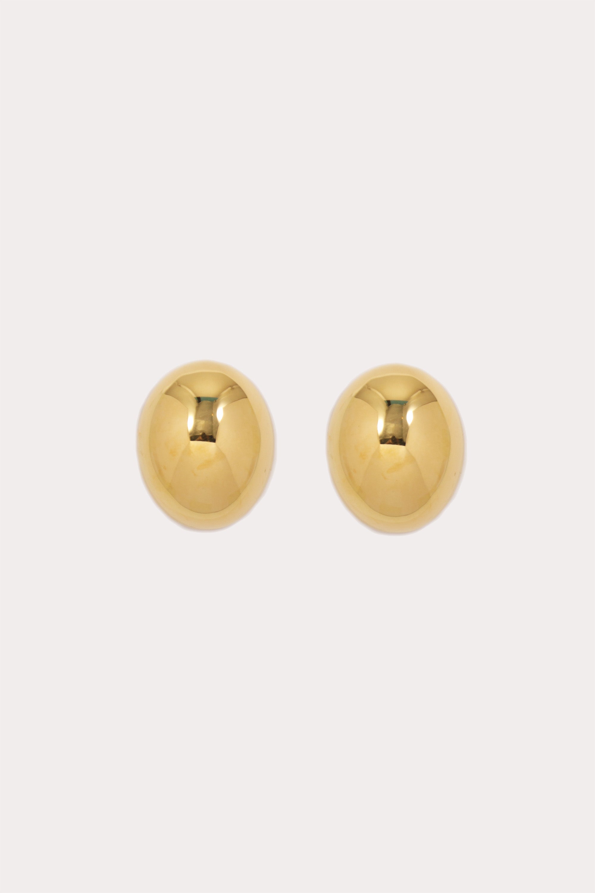 Gold Oval Stud Earrings