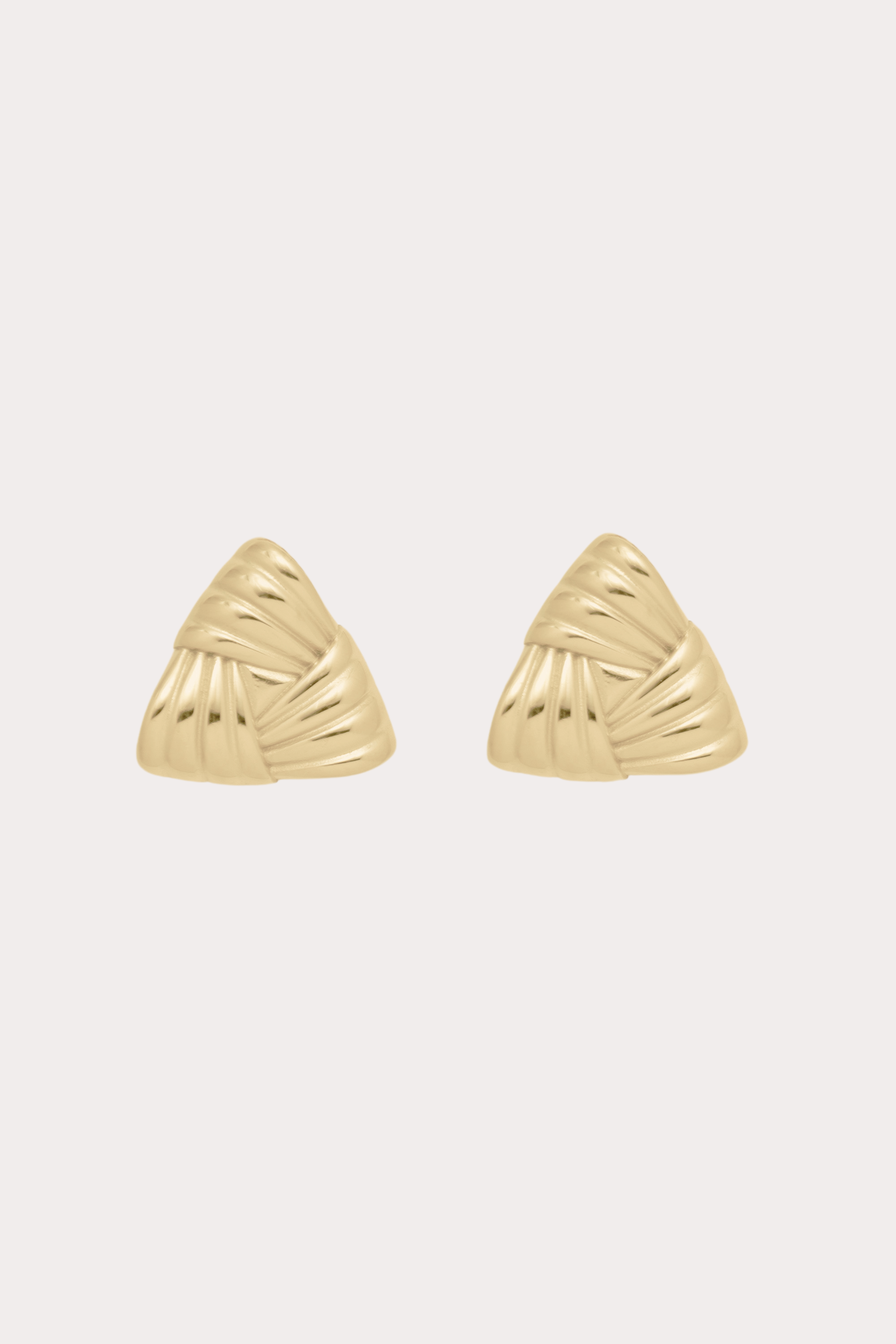 Gold Tri Stud Earrings