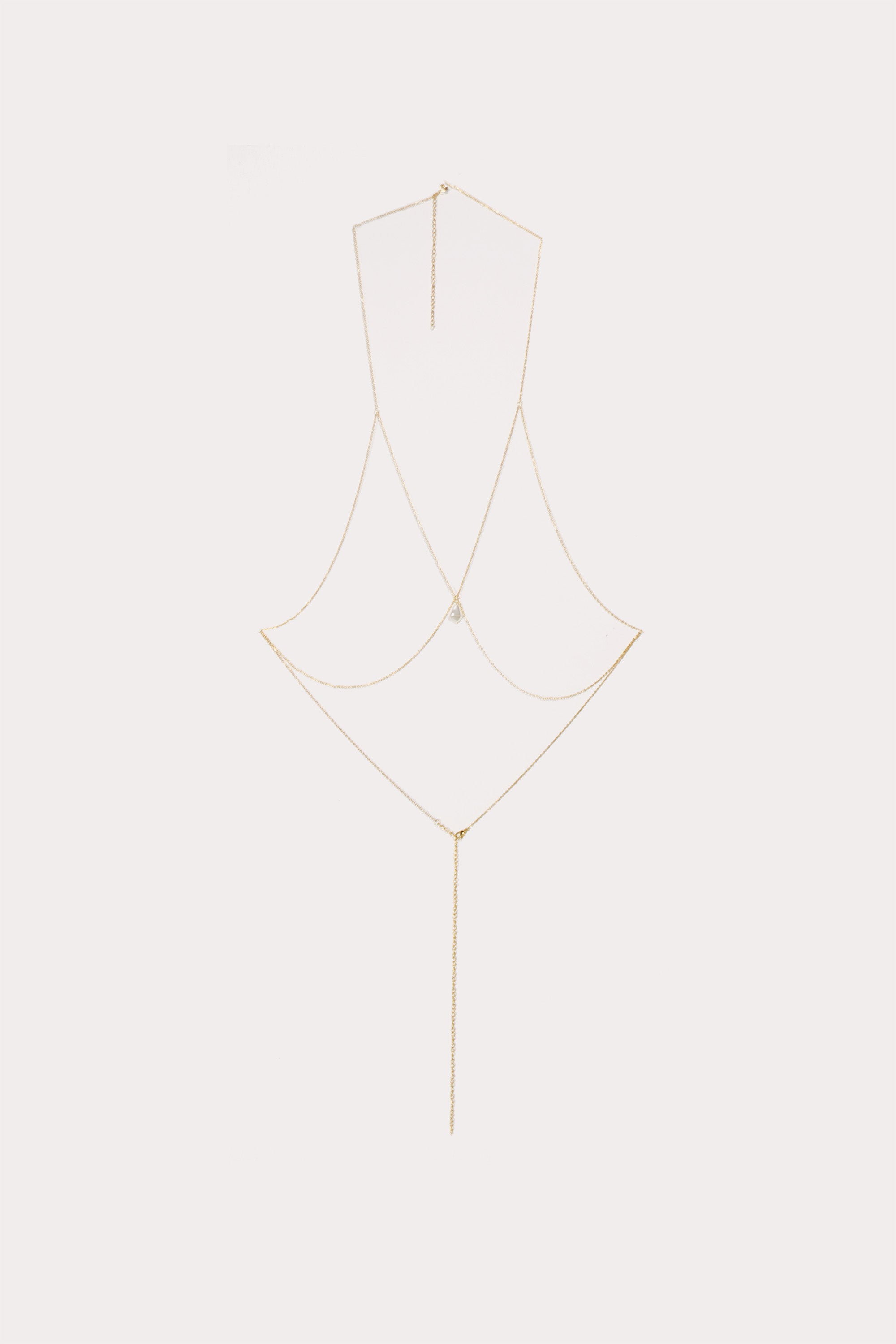 Gold Pearl Bralette Chain