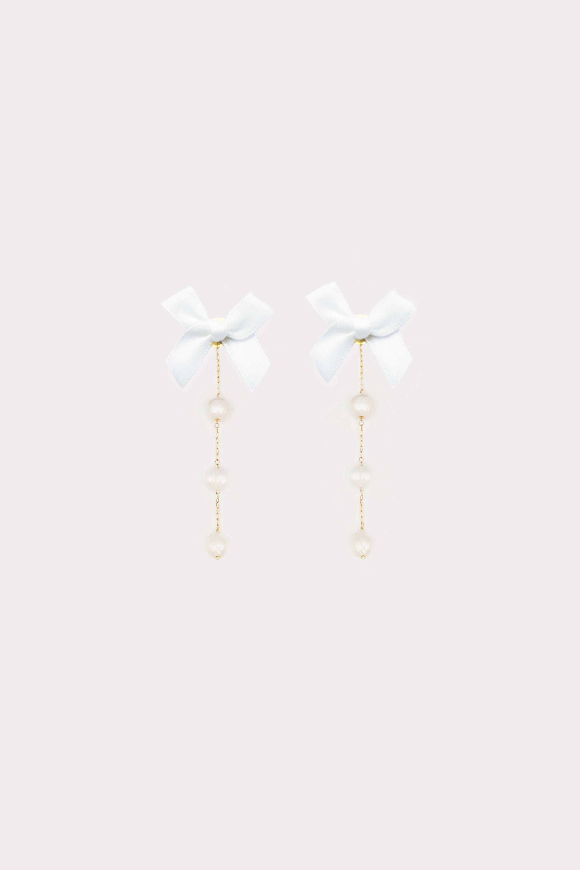 White Smith Bow Earrings