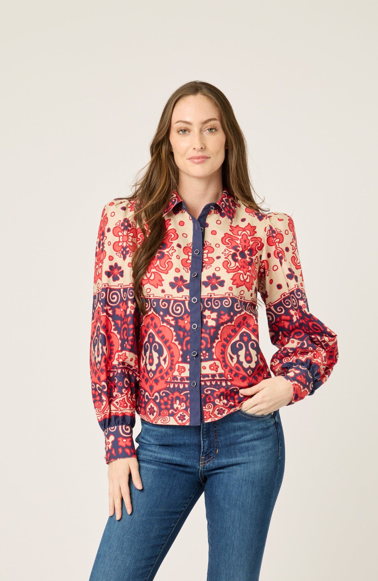 Printed Liana Top | Scarf Print