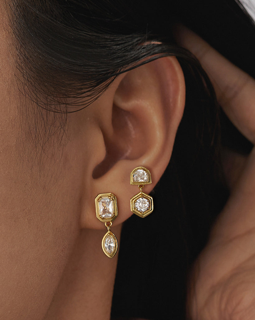 Stellar Bezel Studs Set- Gold