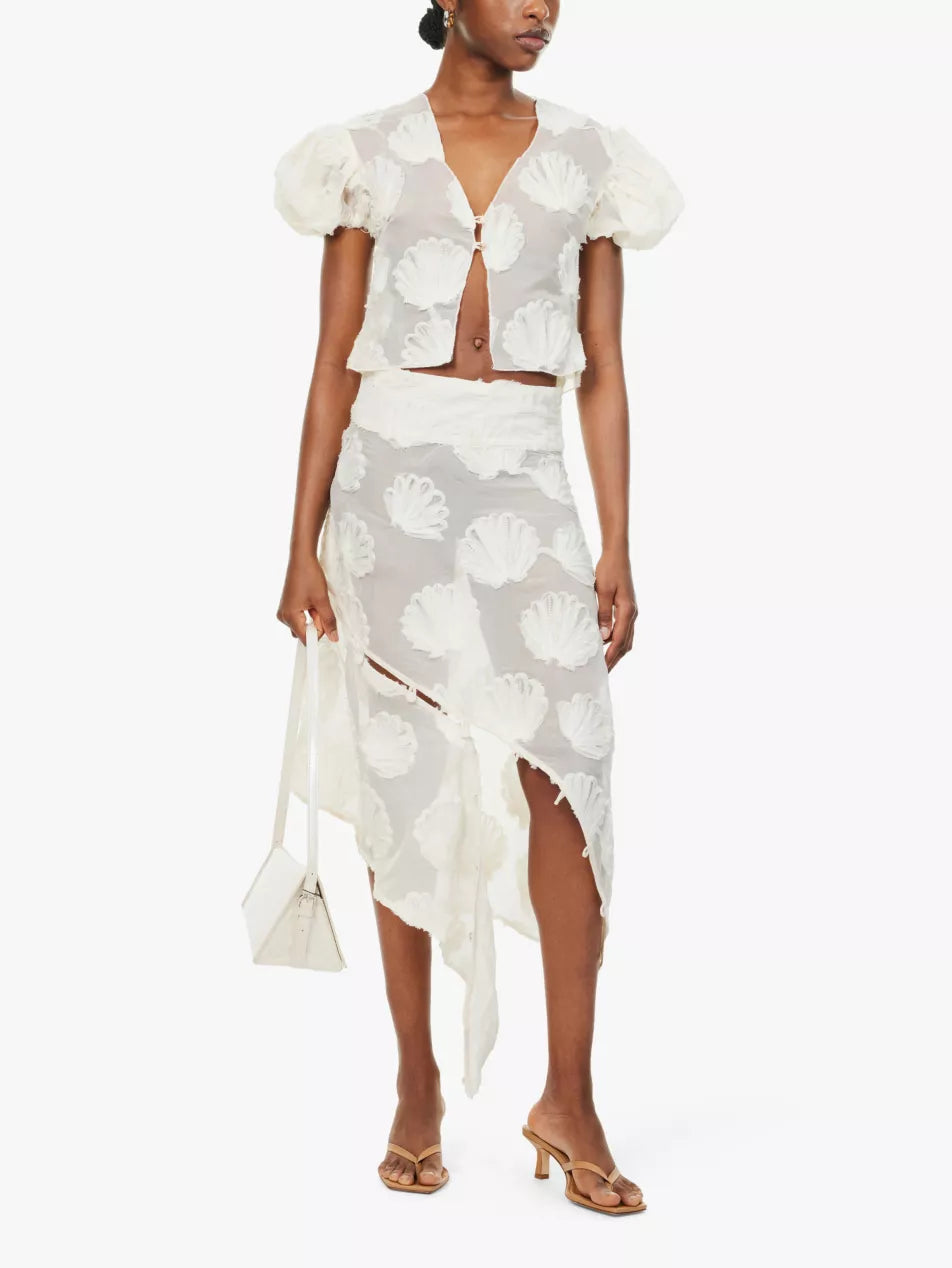 Scattered Shells Applique Blouse