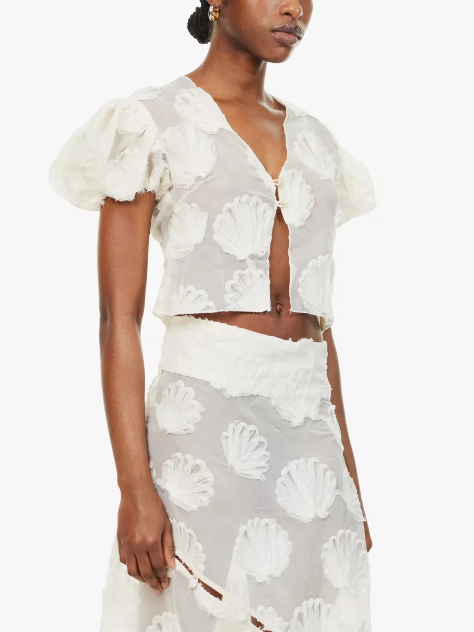 Scattered Shells Applique Blouse
