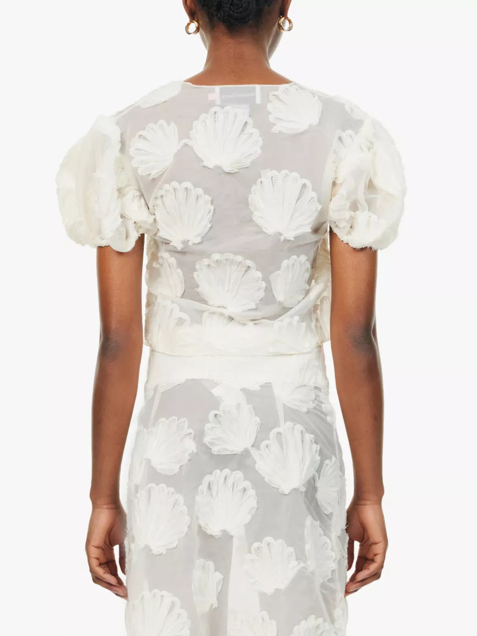 Scattered Shells Applique Blouse