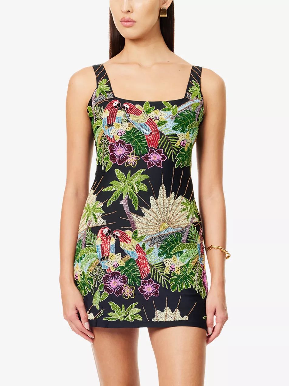 Pandora Luxe Hand Beaded Black Dress